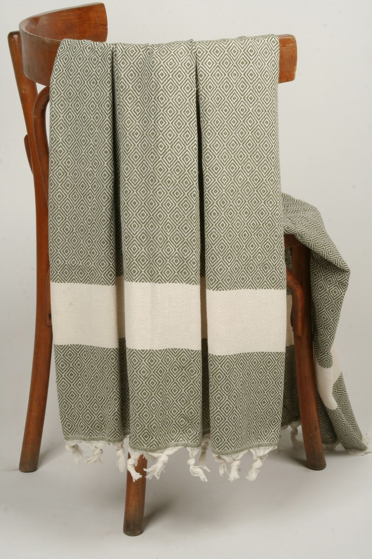 İKBAL TEXTILE Zeytin Dokuma Plaj Havlusu/Peştemal (%100 Pamuk)