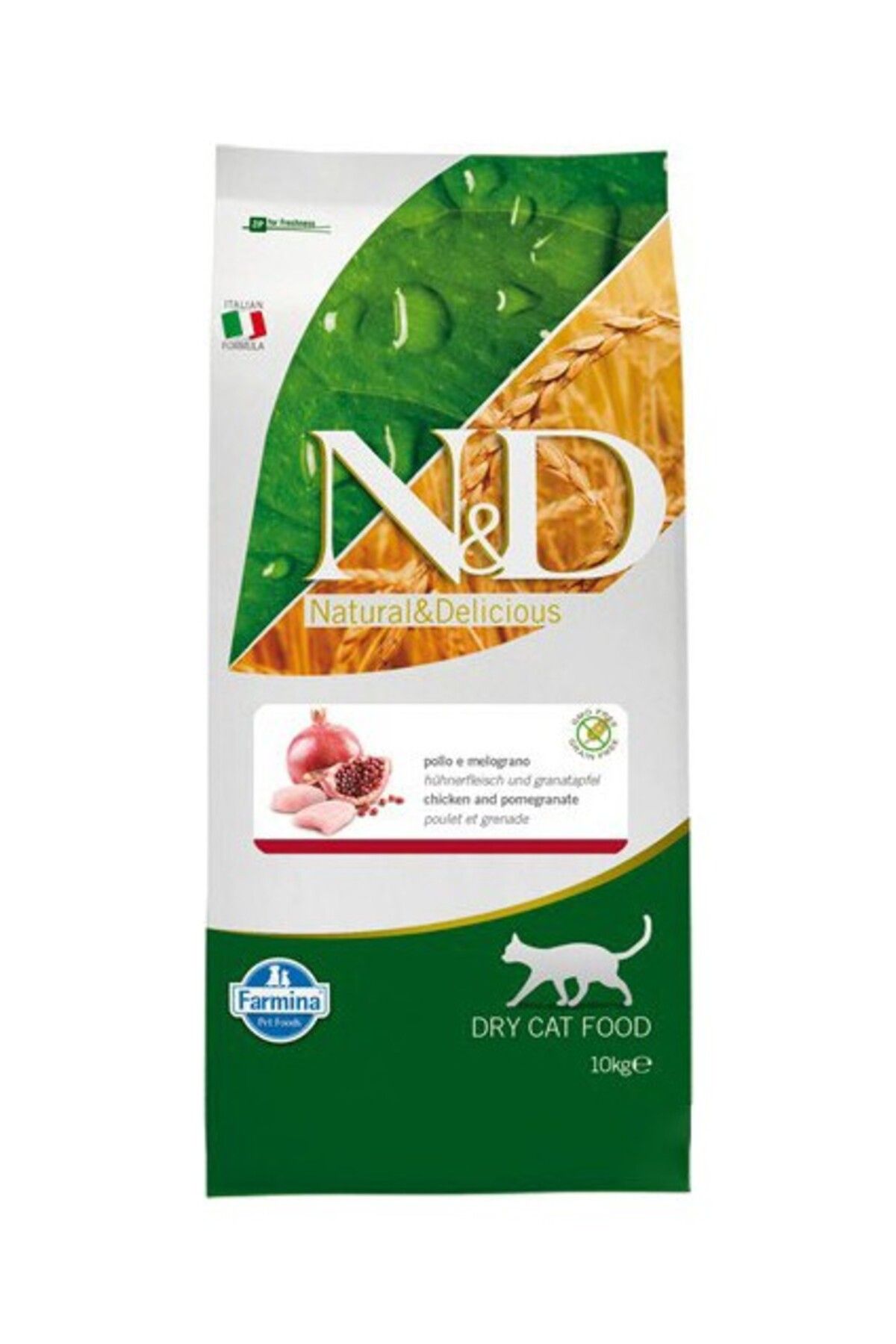 N&D Nd Tahılsız Tavuk ve Narlı Yetişkin Kedi Maması 10 Kg