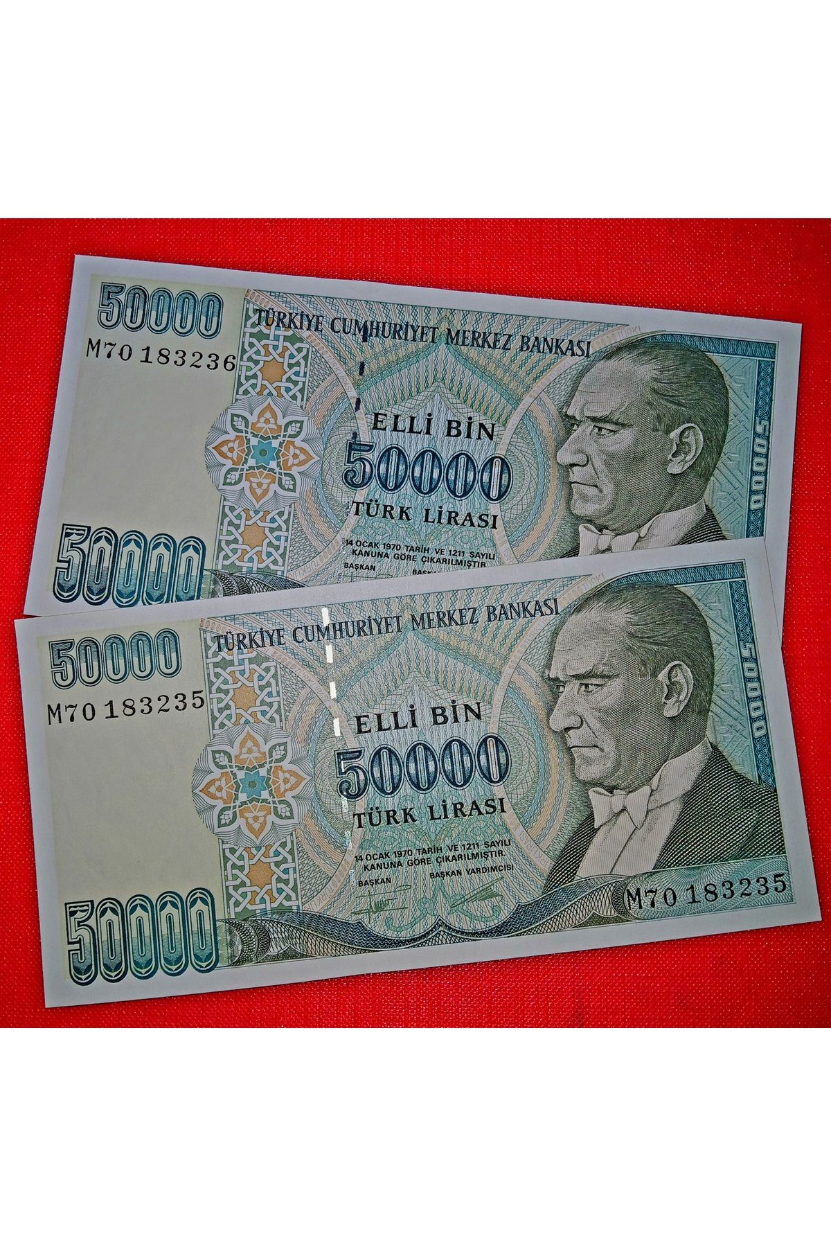 DÜZGÜN TİCARET 7.EMİSYON 50.000 LİRA KAĞIT PARA ÇİL SERİ TAKİPLİ