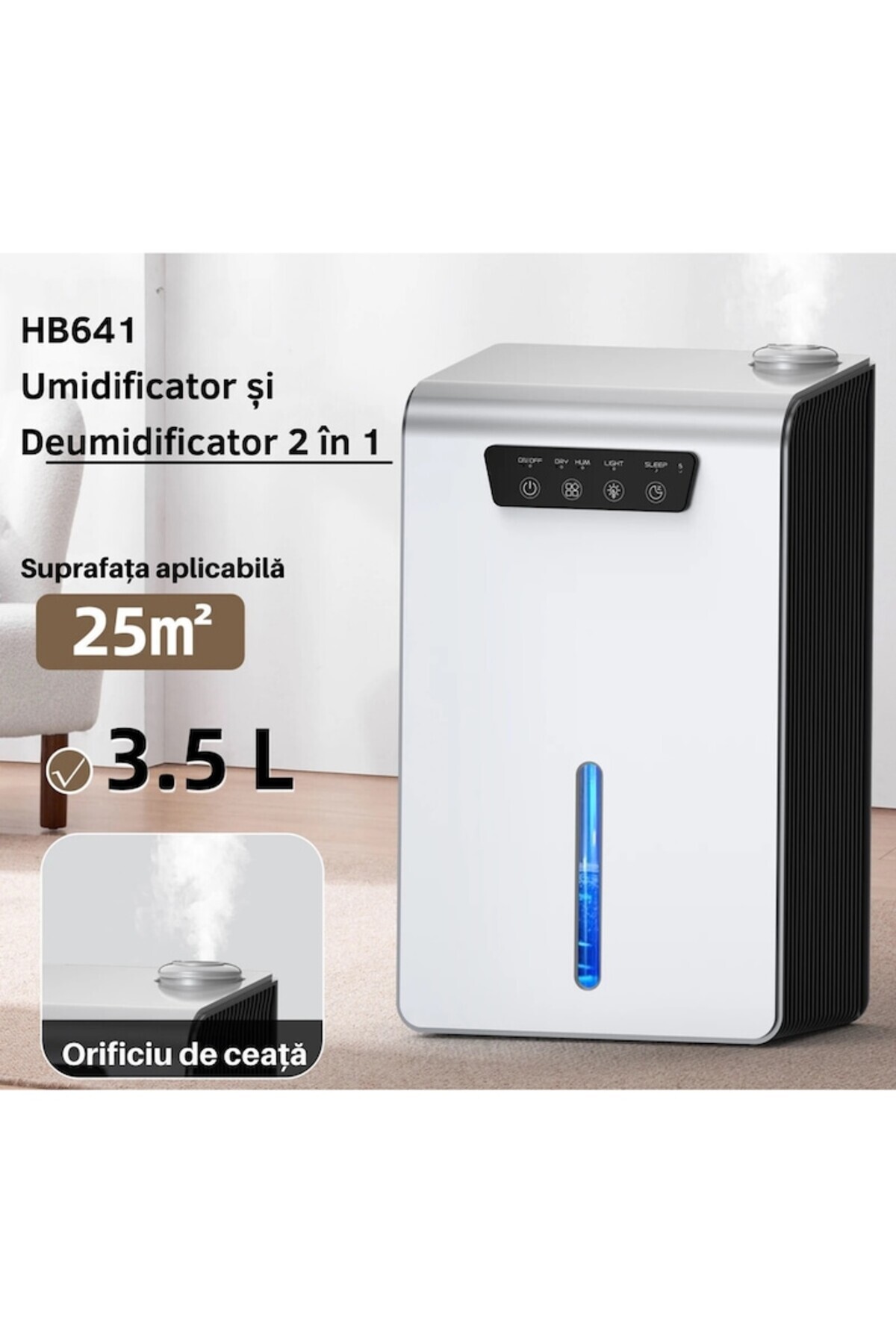 24 7 Life-Dezumidificator, purificator și umidificator de aer 2 în 1 3