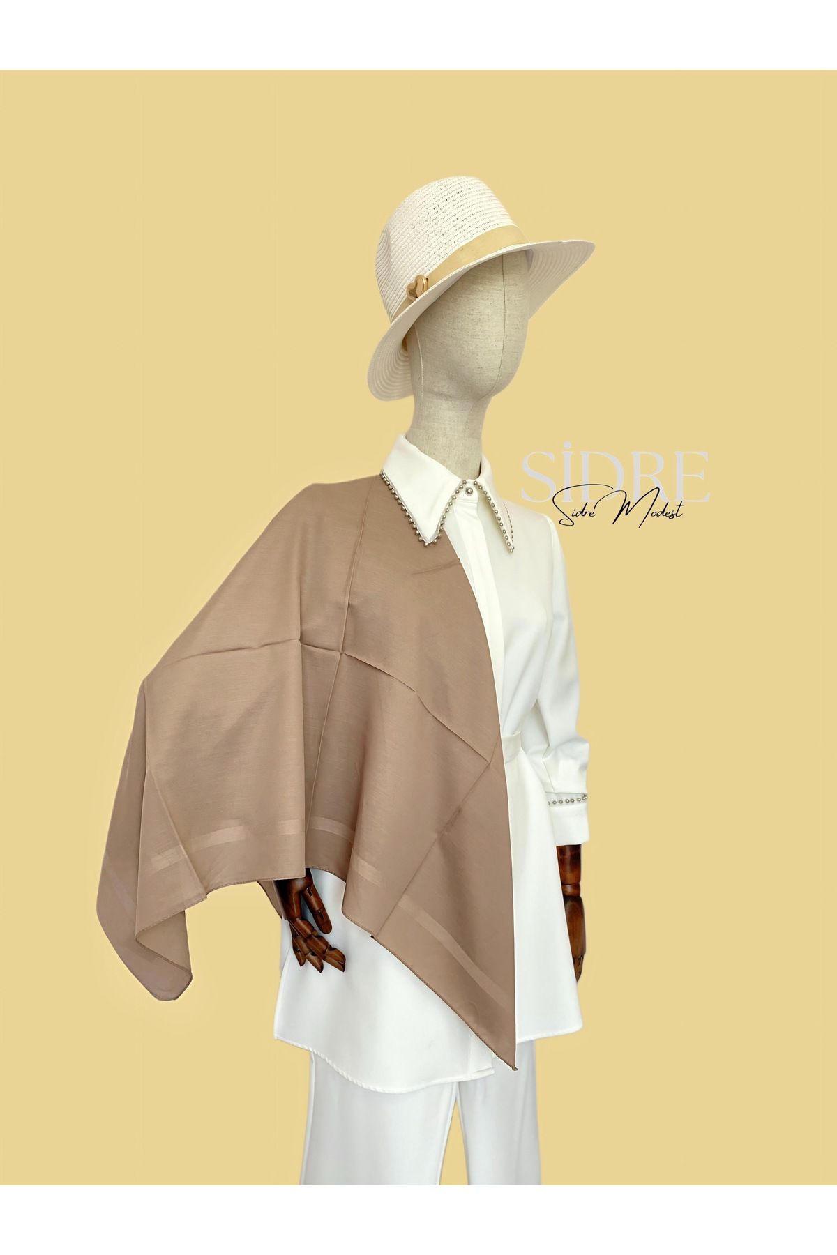SİDRE MODEST Soft Sade Kapuçino Rengi Eşarp