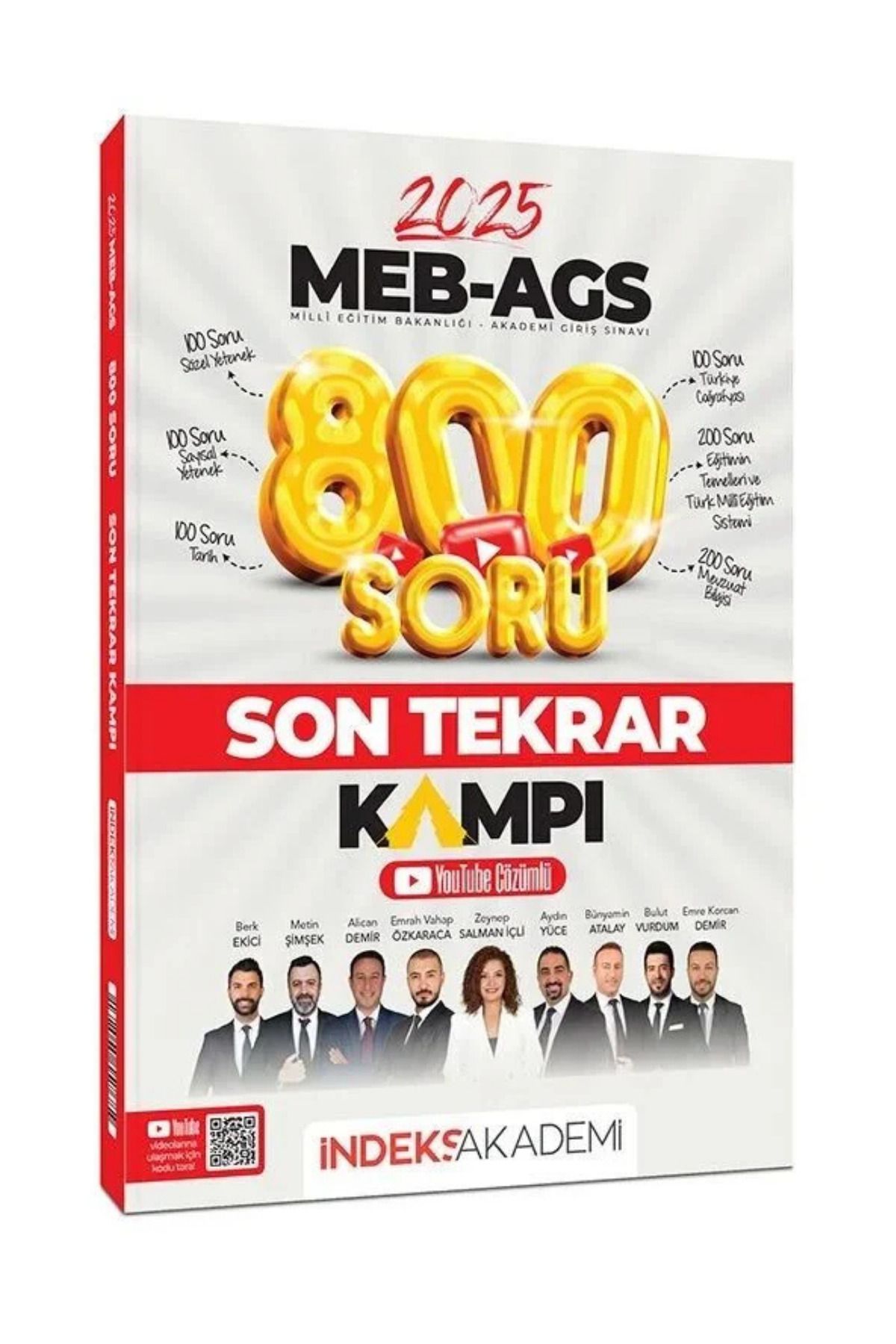 İndeks Akademi 2025 MEB-AGS Tüm Dersler Son Tekrar Kampı 800 Soru Bankası Youtube Video Çözümlü-YEP YENİ