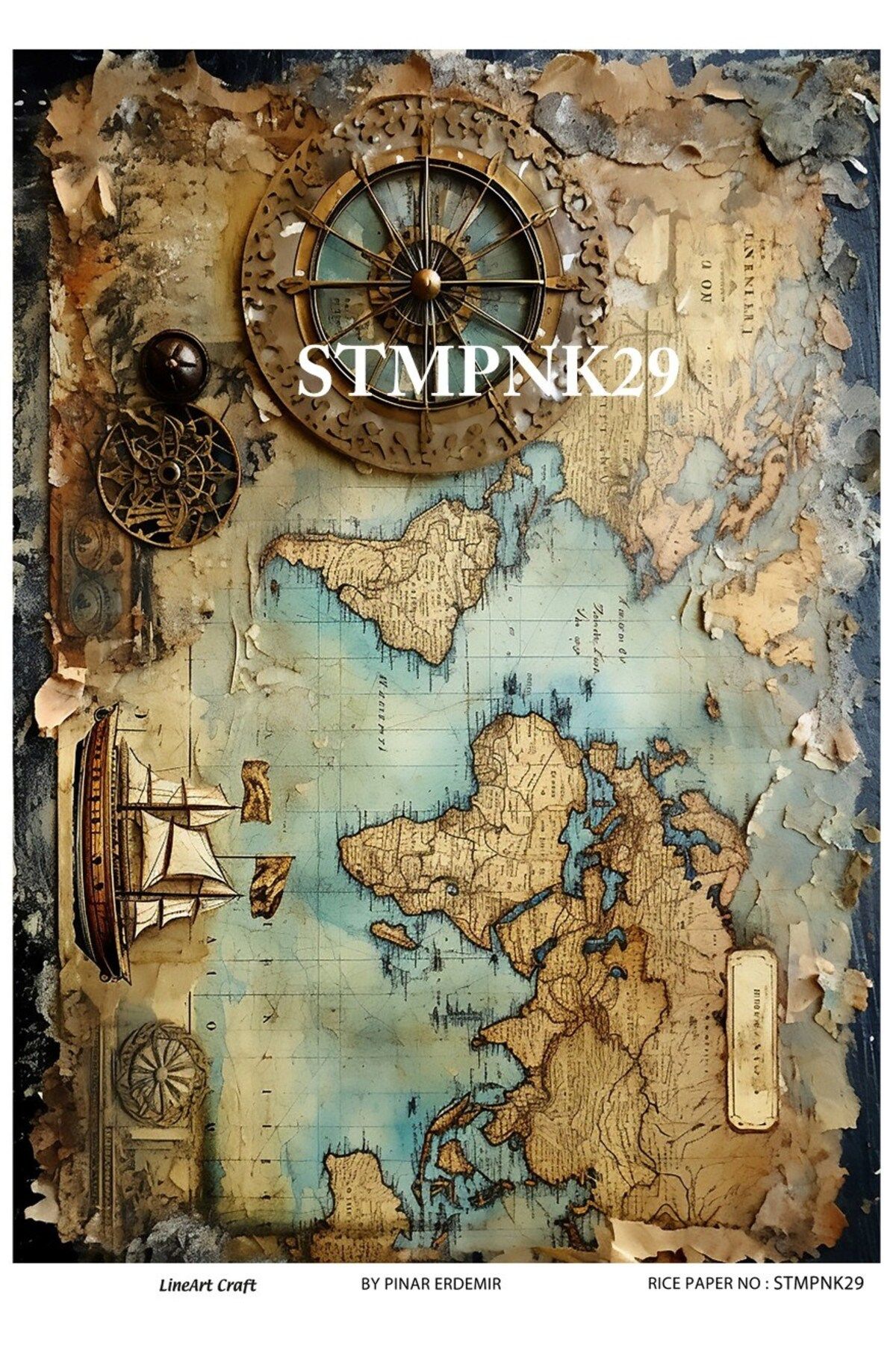 LİNEART Lineart Pirinç Dekopaj Kağıdı STMPNK29 29x42cm