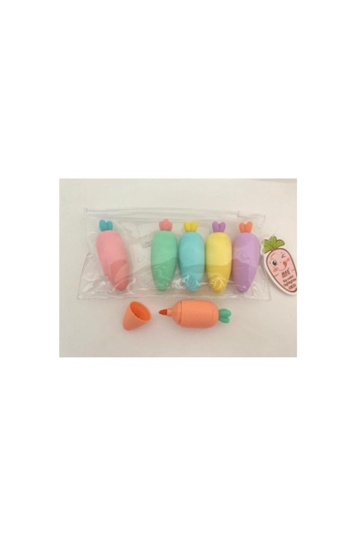BellevieStore Havuç Tasarımlı Fosforlu Kalem Seti
