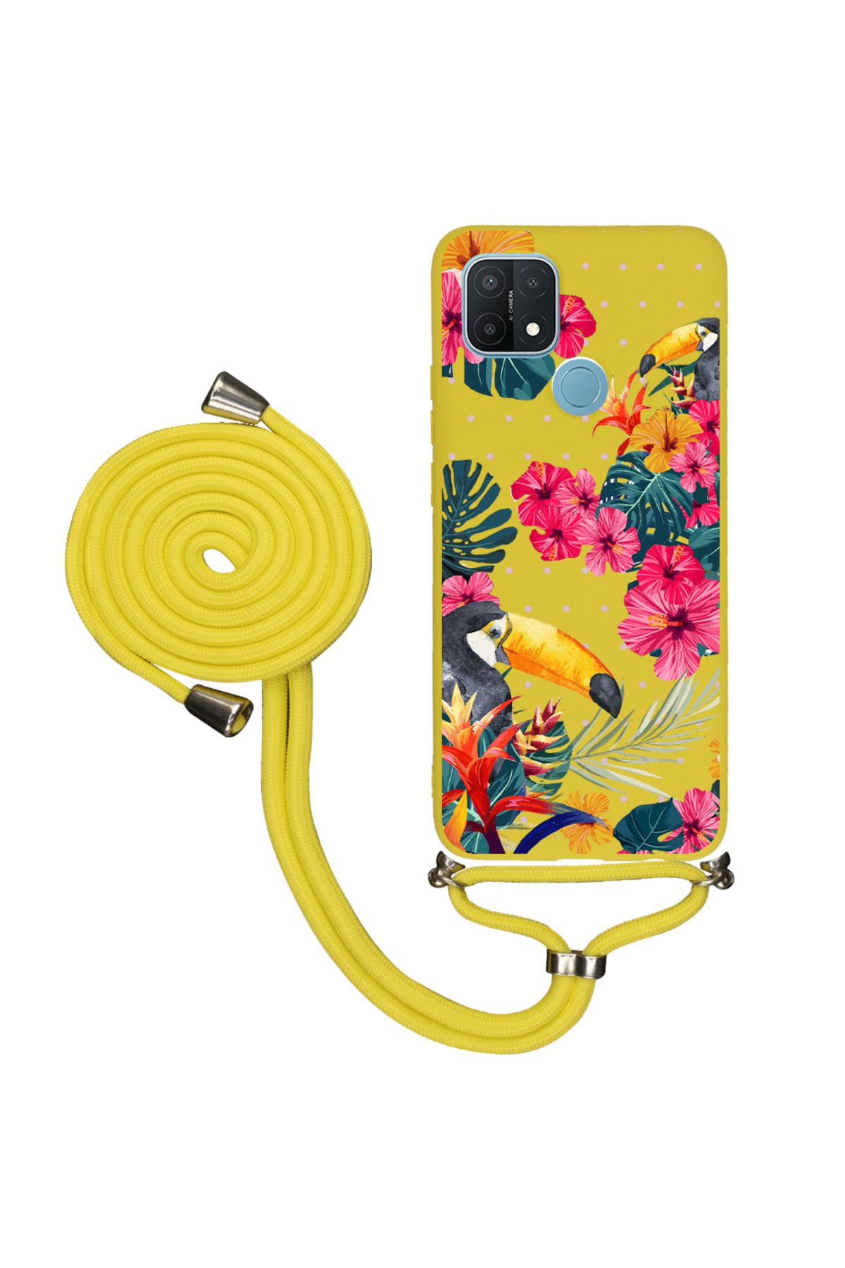 Royaleks Oppo A15 İpli Lansman Kılıf - Tropical
