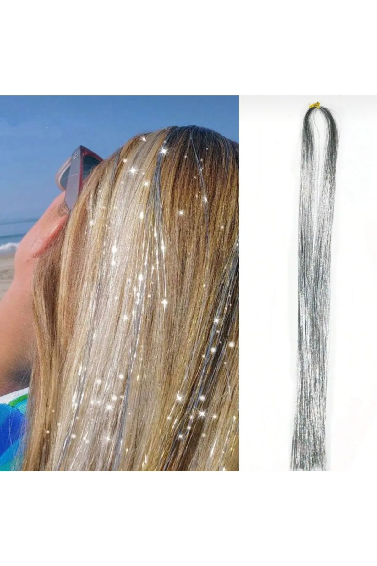 shop Dishi Tinsel Gri Simli Saç Aksesuarı Saç Işıltısı Yan Postiş