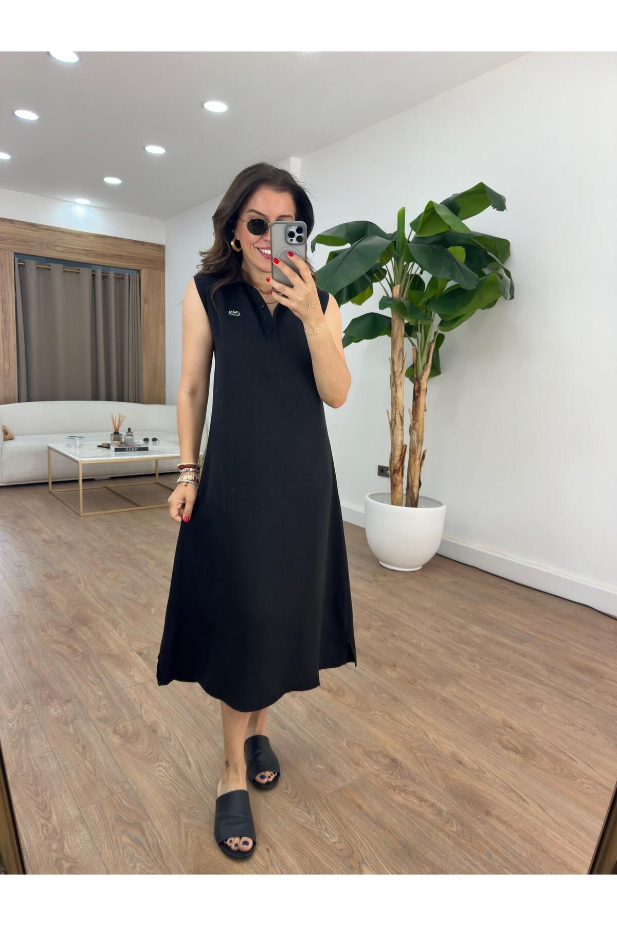 2she Orijinal Marka Basic Midi Elbise - Siyah