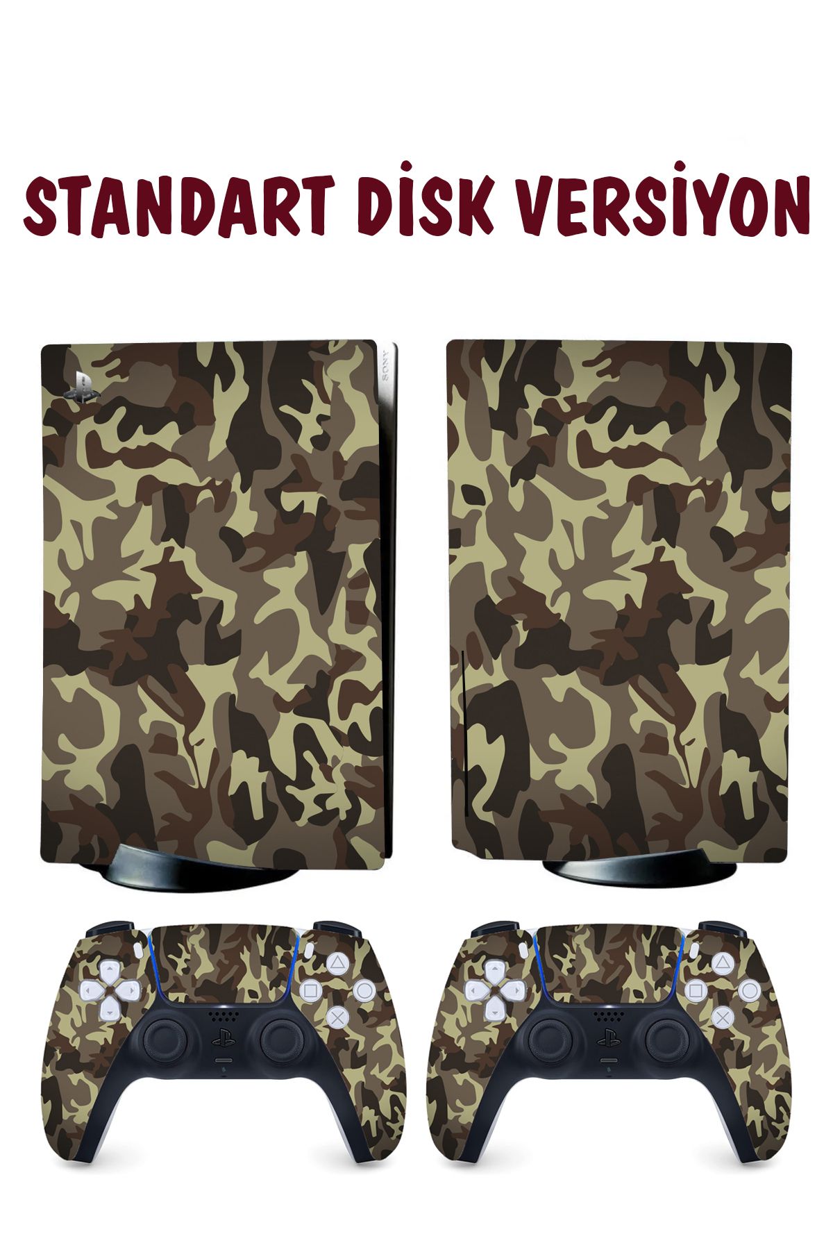 KT Decor Haki Kamuflaj Playstation 5 Full Sticker Kaplama Seti