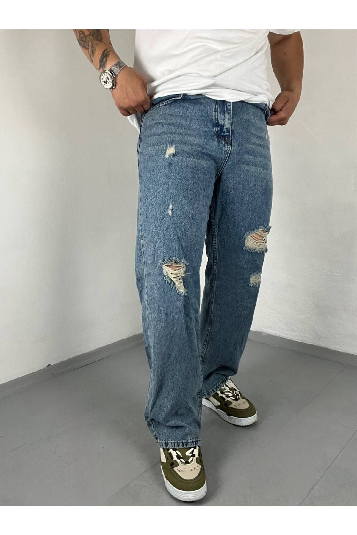 OVERİSE Diz Detay Baggy Kalıp Pantolon