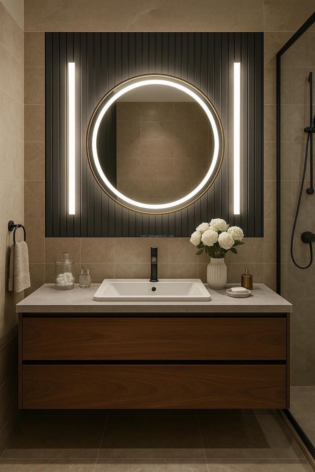 aynagaleri Yuvarlak Banyo Ayna 70 Çap