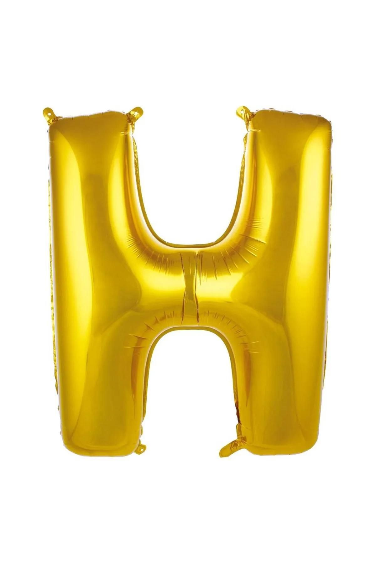 Mack PLUS 16 İnç 36 CM Gold Renk Folyo Harf Balon - Küçük Boy Metalik Altın Harf Balon, Parlak Altın Renk