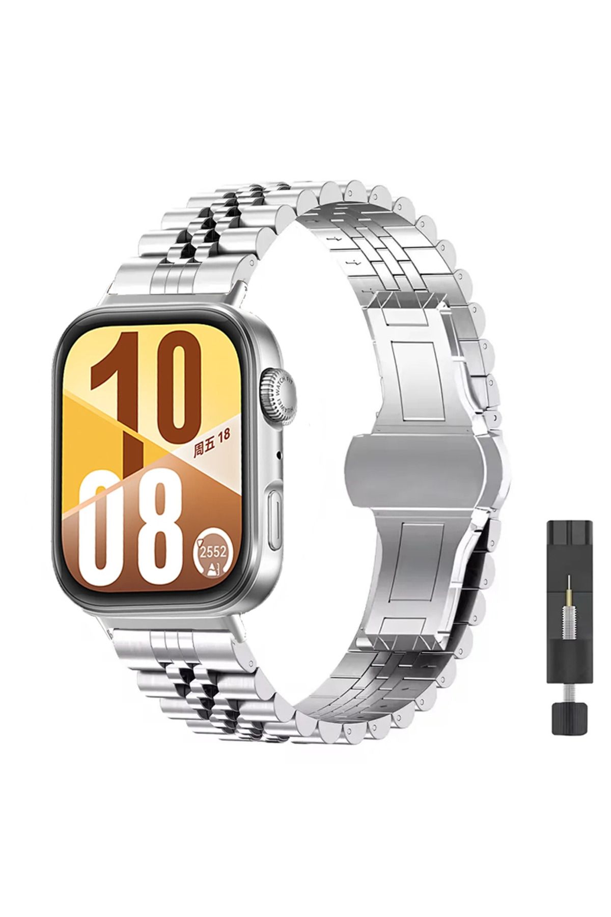 MMPSHOP Huawei Watch Fit 4 / Fit 4 Pro / Fit 3 Uyumlu Paslanmaz Çelik Akıllı Saat Kordonu