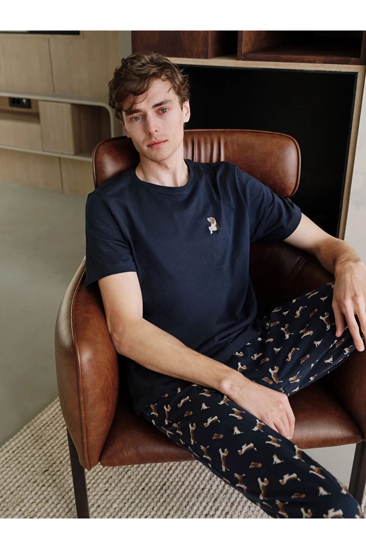 LC Waikiki Lacivert Standart Kalıp Erkek Pijama Takımı