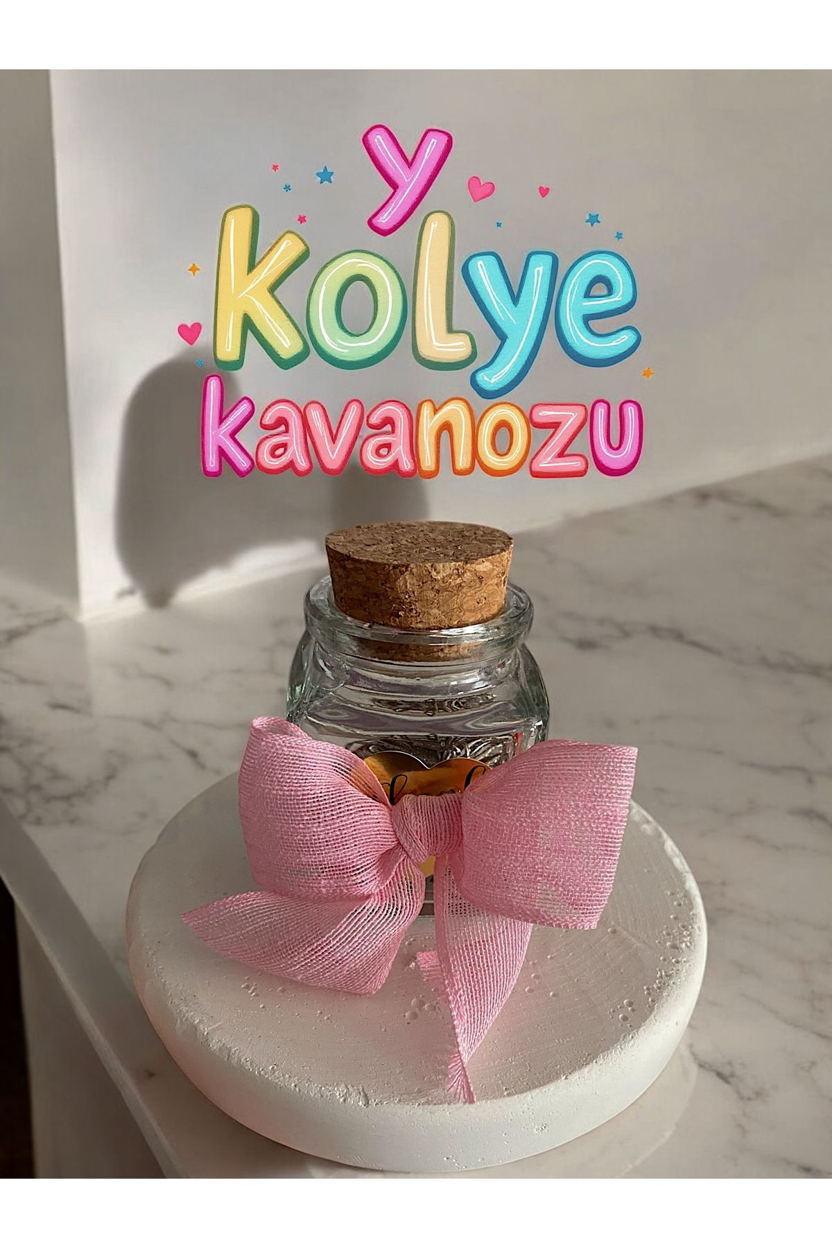 Glowelier Sürpriz Y Kolye Kavanozu | 4 Adet Y Kolye | Trend Hediye Önerisi
