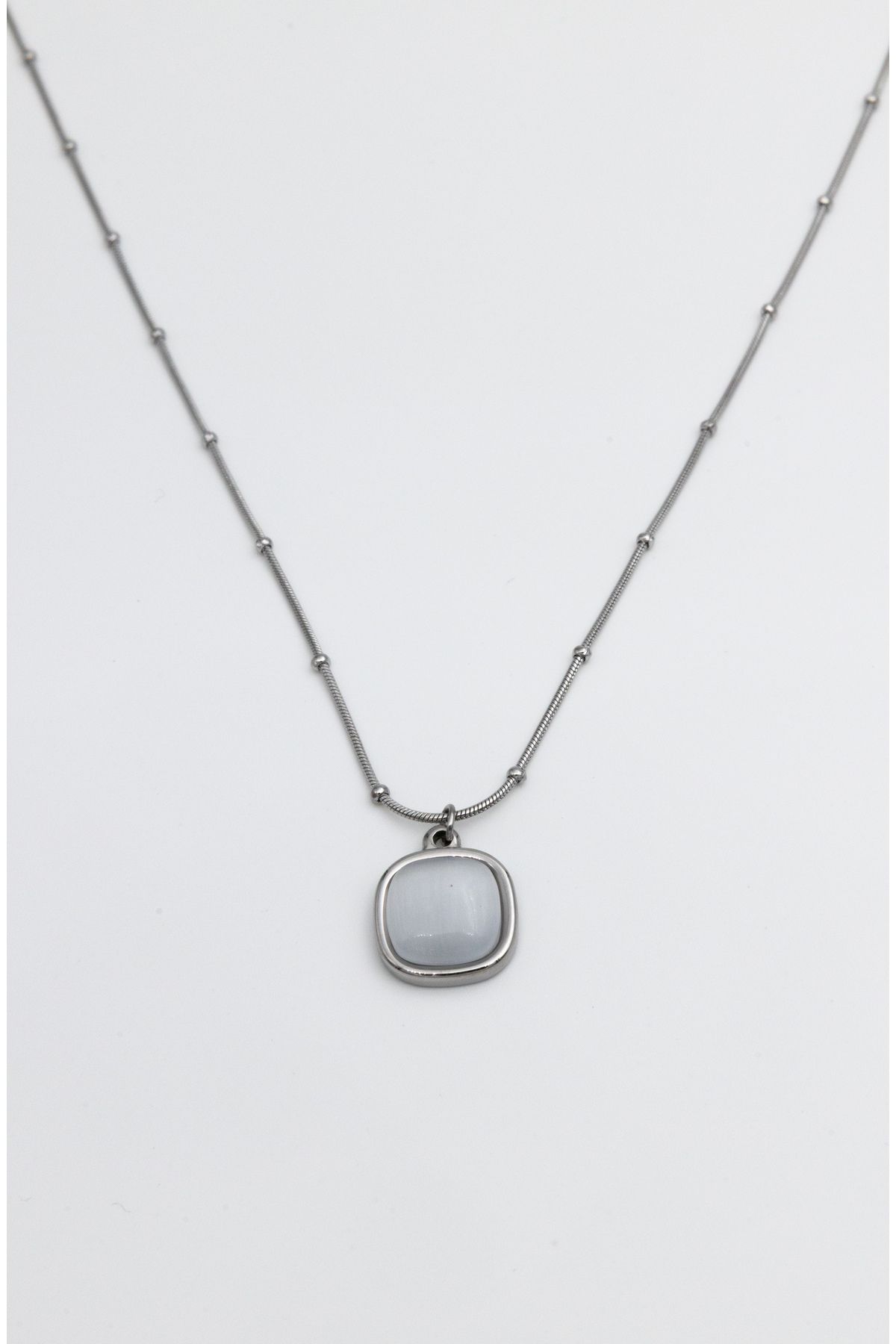 Limosse Jewelry Luna Gri Taşlı Gümüş Kolye