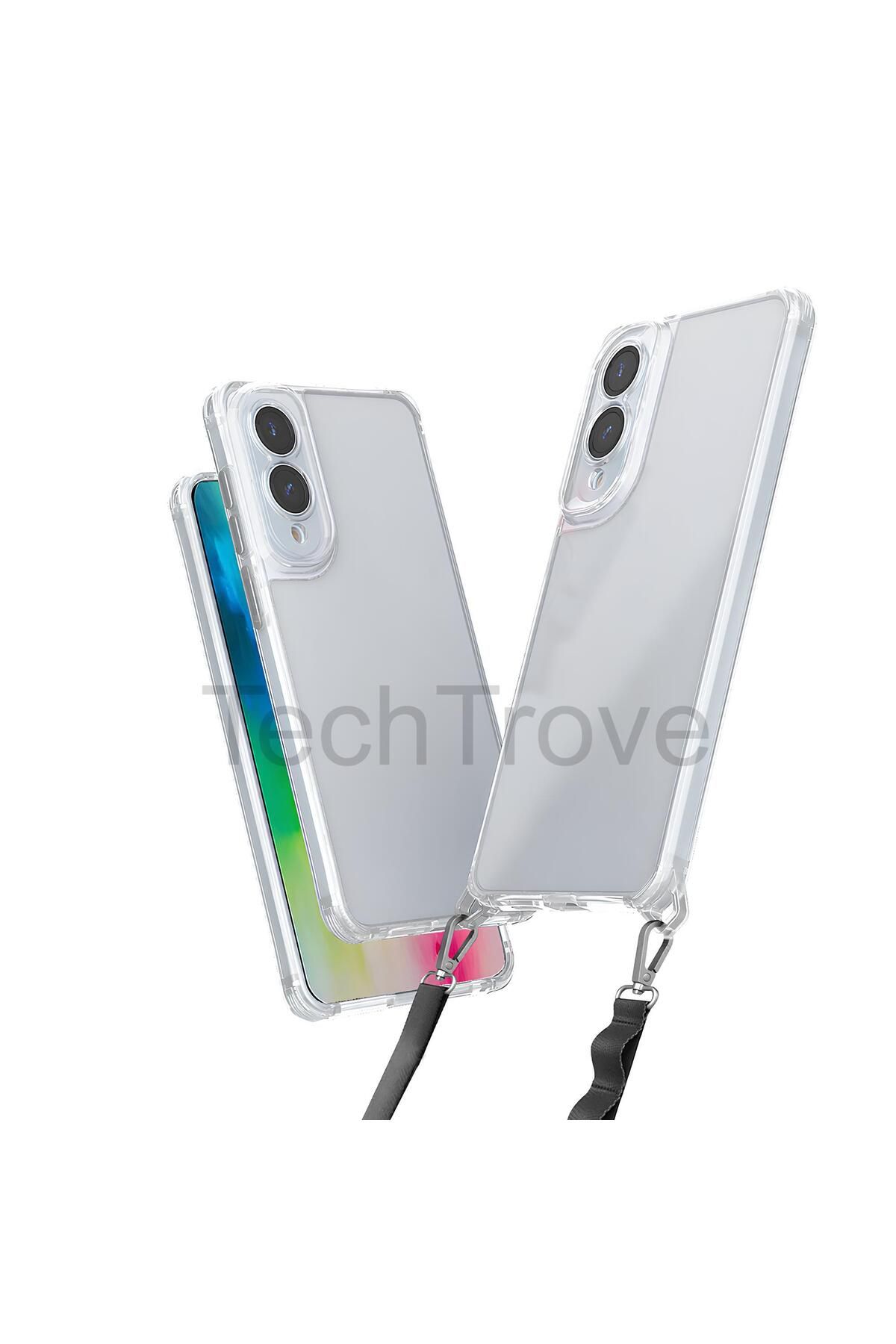 TechTrove Galaxy S25 Edge Kılıf Airbagli Takılabilir Askı Aparatlı Korumalı Silikon Kapak
