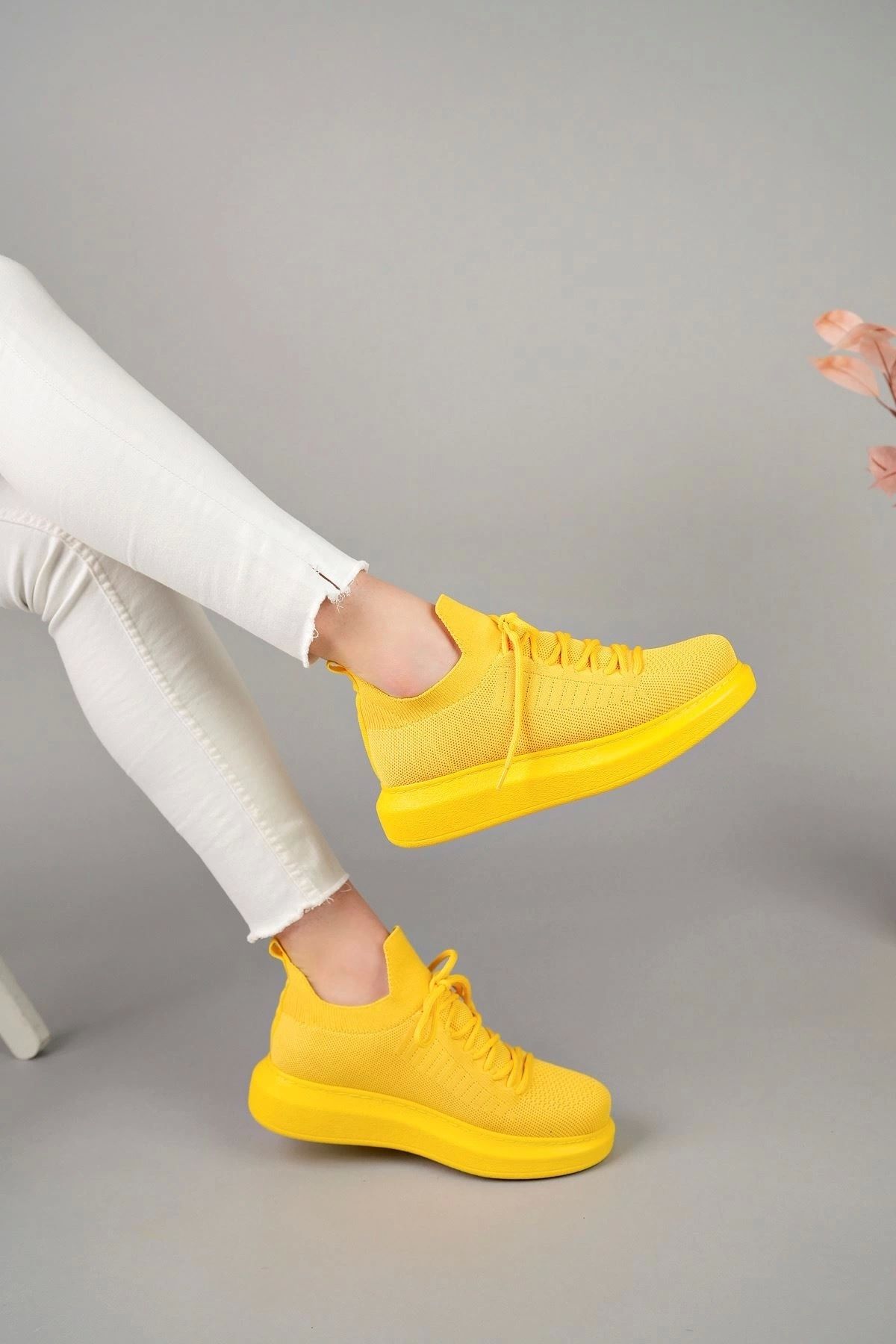 Nateli CH307 RT Tricot Kadın Ayakkabı SARI