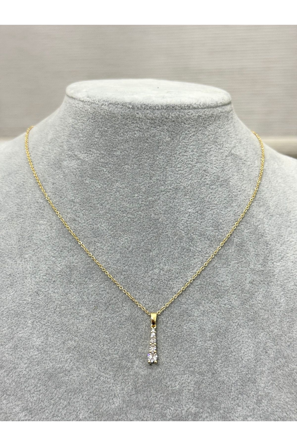 XUPING JEWELRY 18K zirkon taşlı gold kolye paslanmaz kararmaz