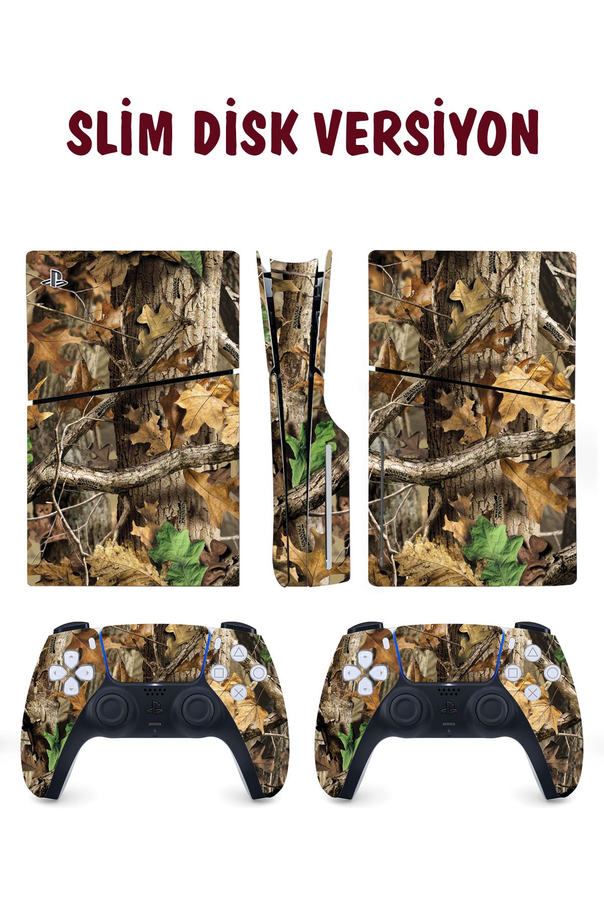 KT Decor Woodland Kamuflaj Playstation 5 Full Sticker Kaplama Seti