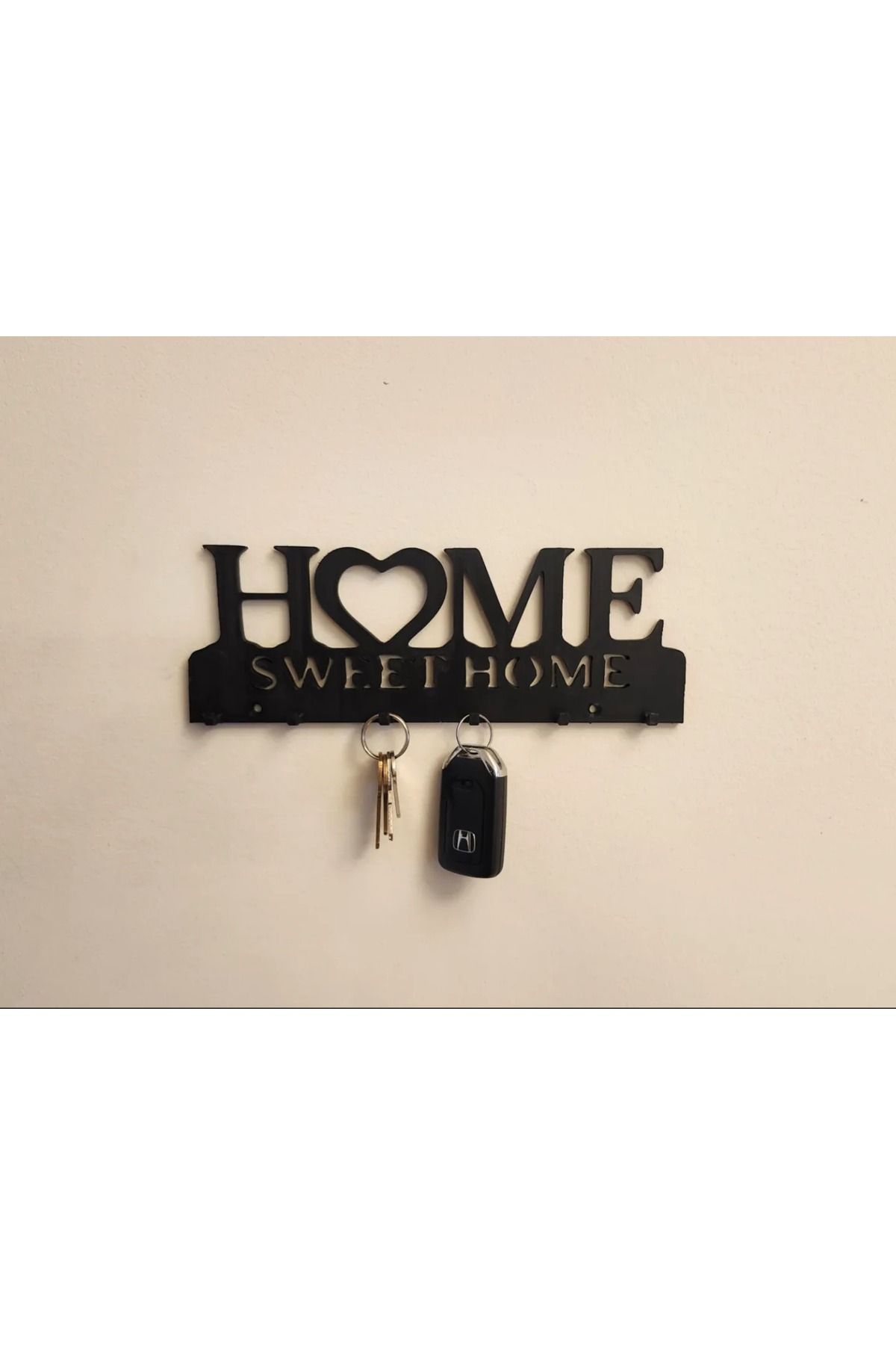 Filkorium3D Home Sweet Home Temalı Ev Anahtarlığı - Dekoratif Askı - Anahtarlık Askısı - Duvar Askısı 20 CM