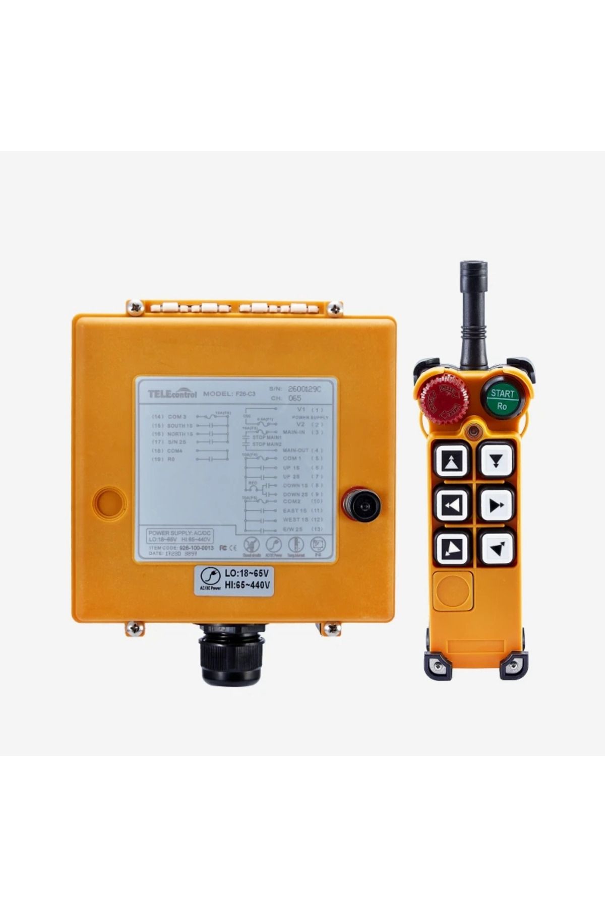 GÜMRÜK BEY F26-C3 Telecontrol 6 Hareket Çift Hızlı Vinç Kumandası Uzaktan Kumanda