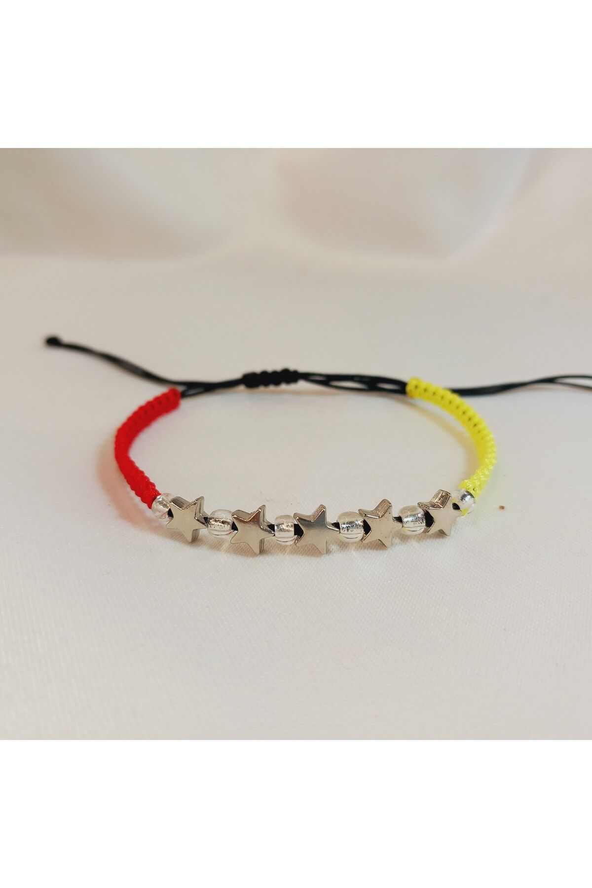 Crystal Atelier 5 Yıldızlı Şampiyon Renklerde Makrome Taraftar Bileklik-Unisex Örgü Galatâsâray Makrome Bilekliği
