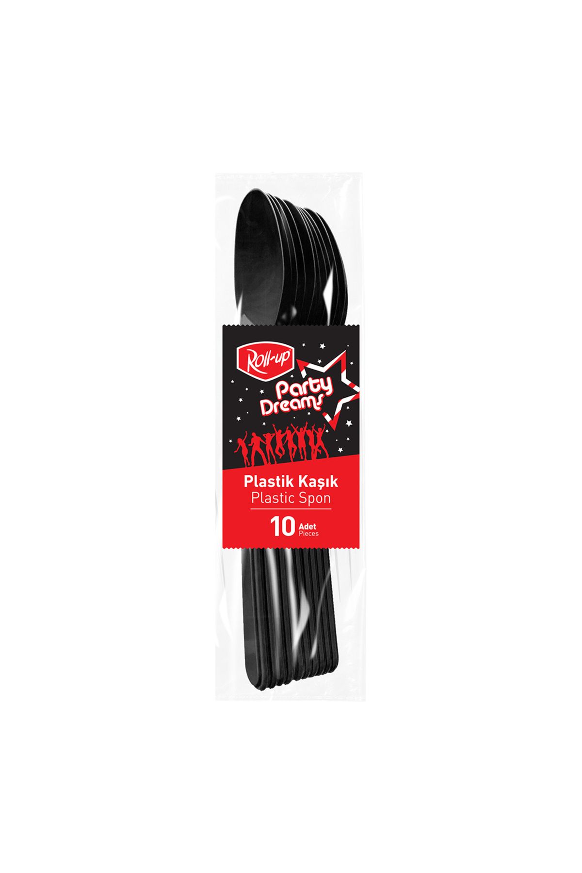 Roll-Up Party Dreams Kaşık Siyah 10'lu