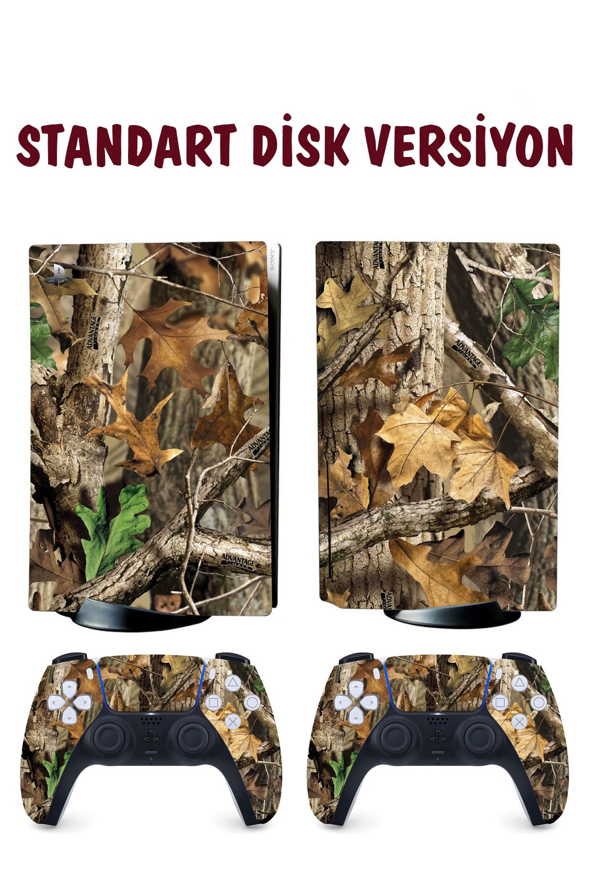 KT Decor Woodland Kamuflaj Playstation 5 Full Sticker Kaplama Seti