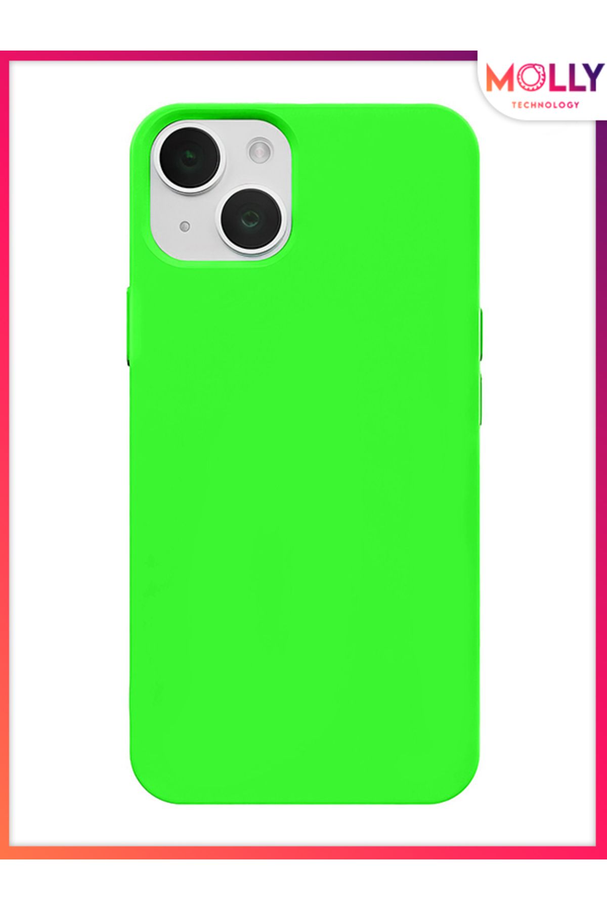 Molly iPhone 13 İçin Chartreuse Liquid İçi Kadife Silikon Kılıf