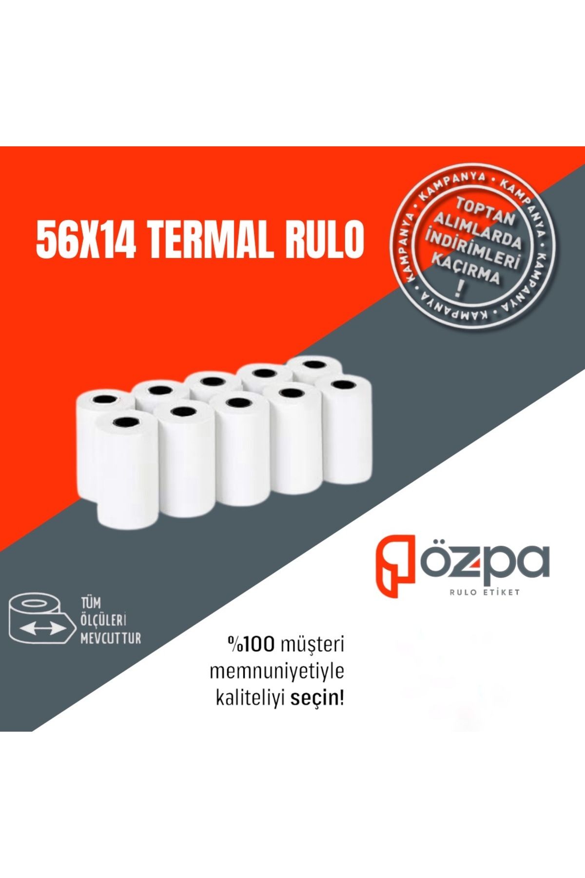 Özpa Rulo&Etiket 56x14 POS RULOSU 100 ADET ÖZPA RULO&ETİKET