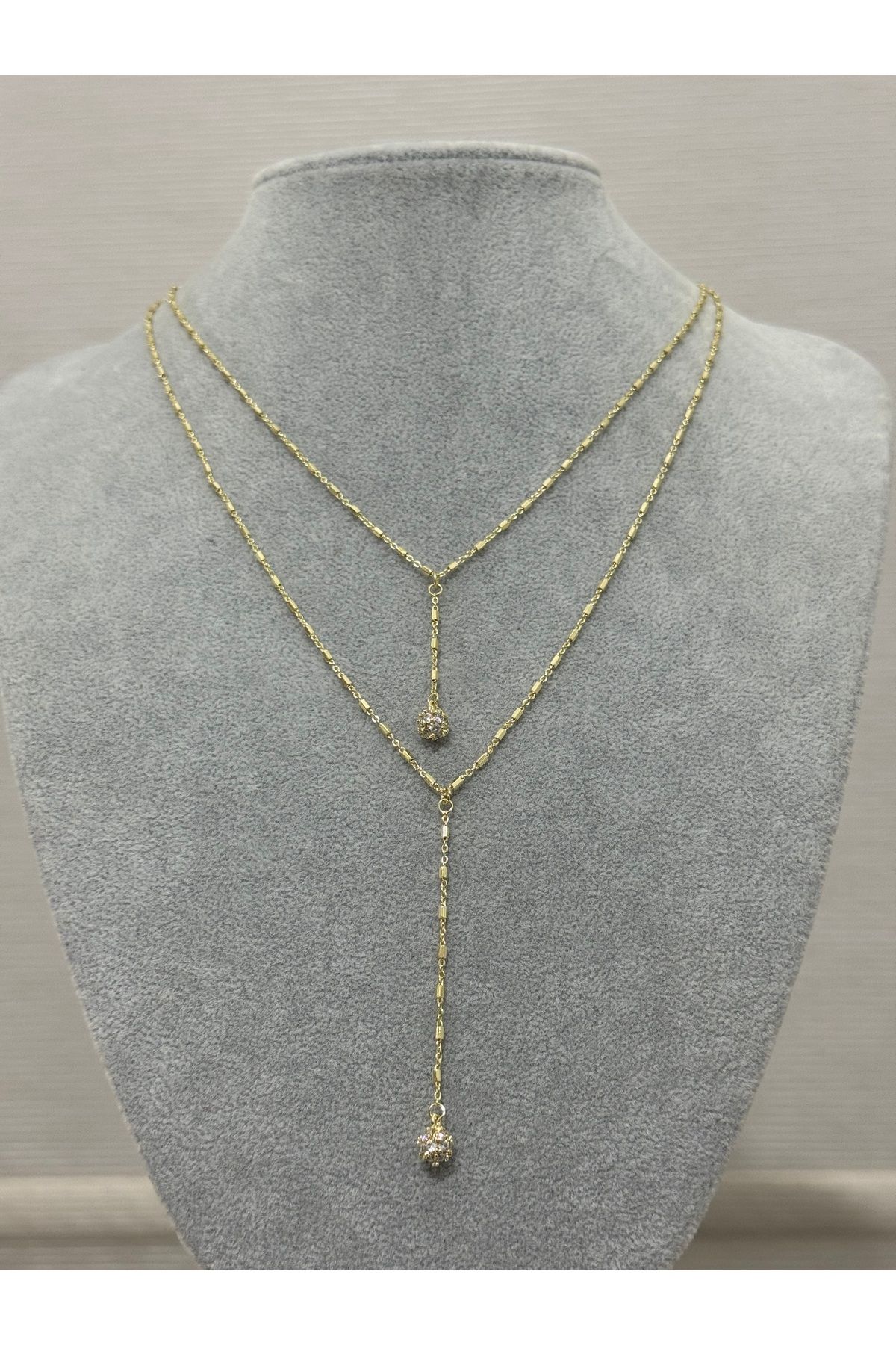 XUPING JEWELRY 18K zirkon taşlı gold kolye paslanmaz kararmaz