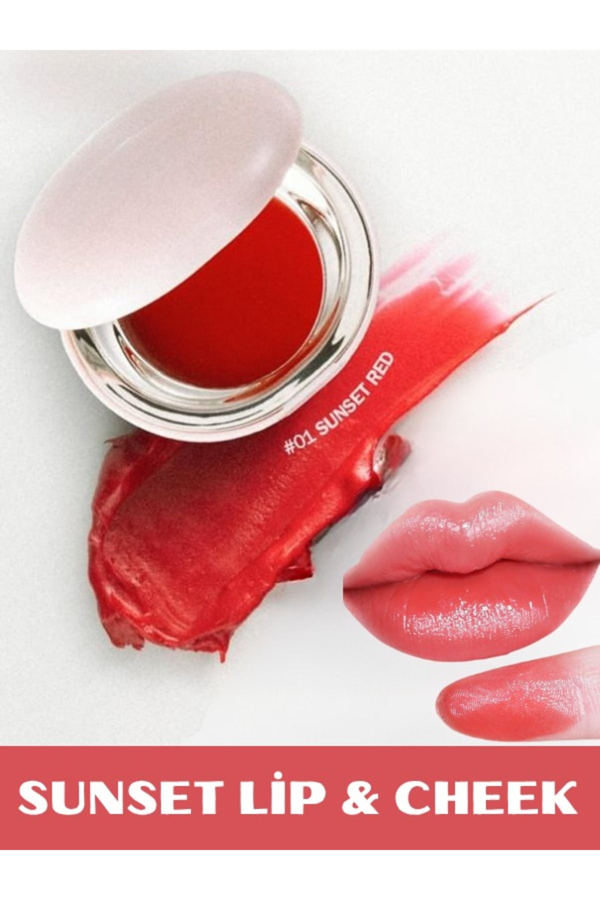 NUNUKO Korean Lip&Cheek Sunset Red Tint - Doğal Görününlü Kremsi Tint