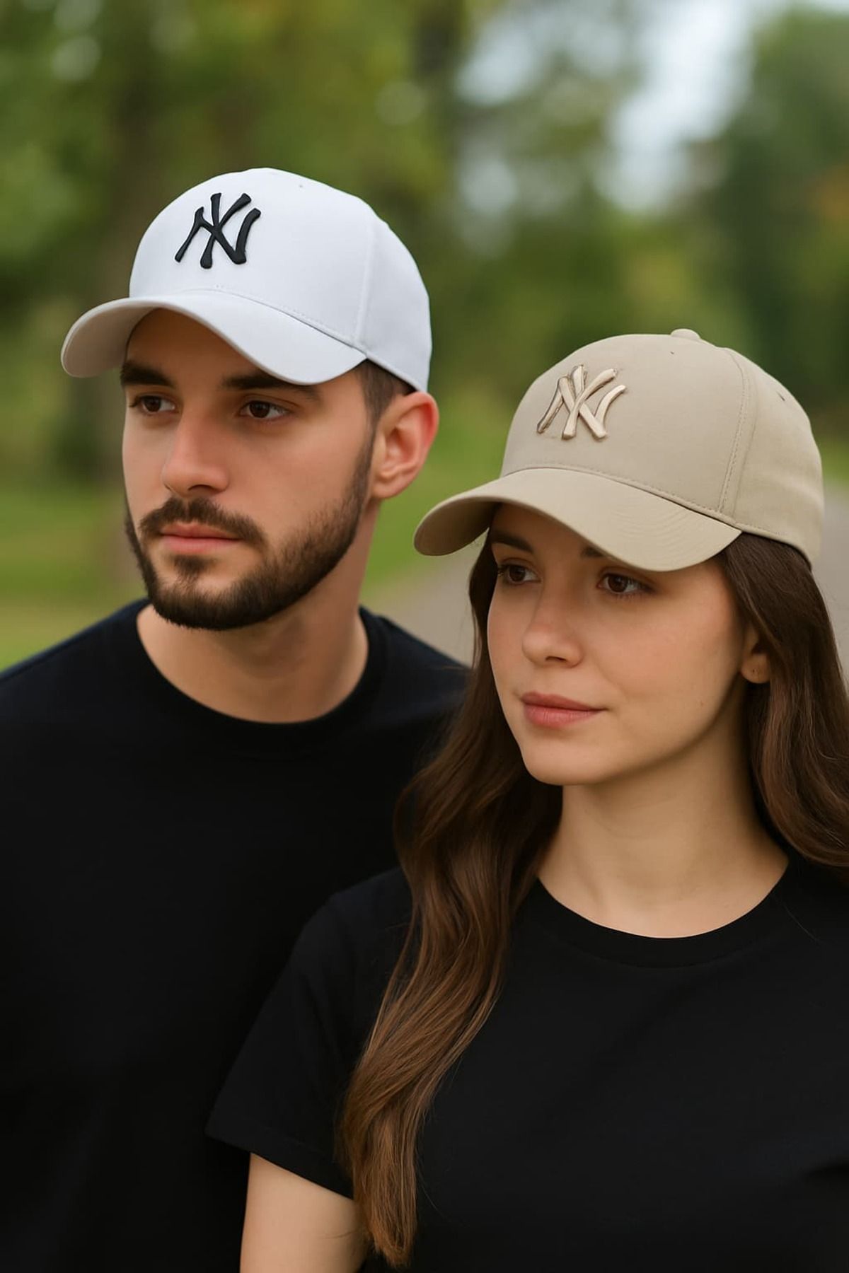 WOHOME Ny New York 2'li Set Şapka Unisex Kadın Erkek
