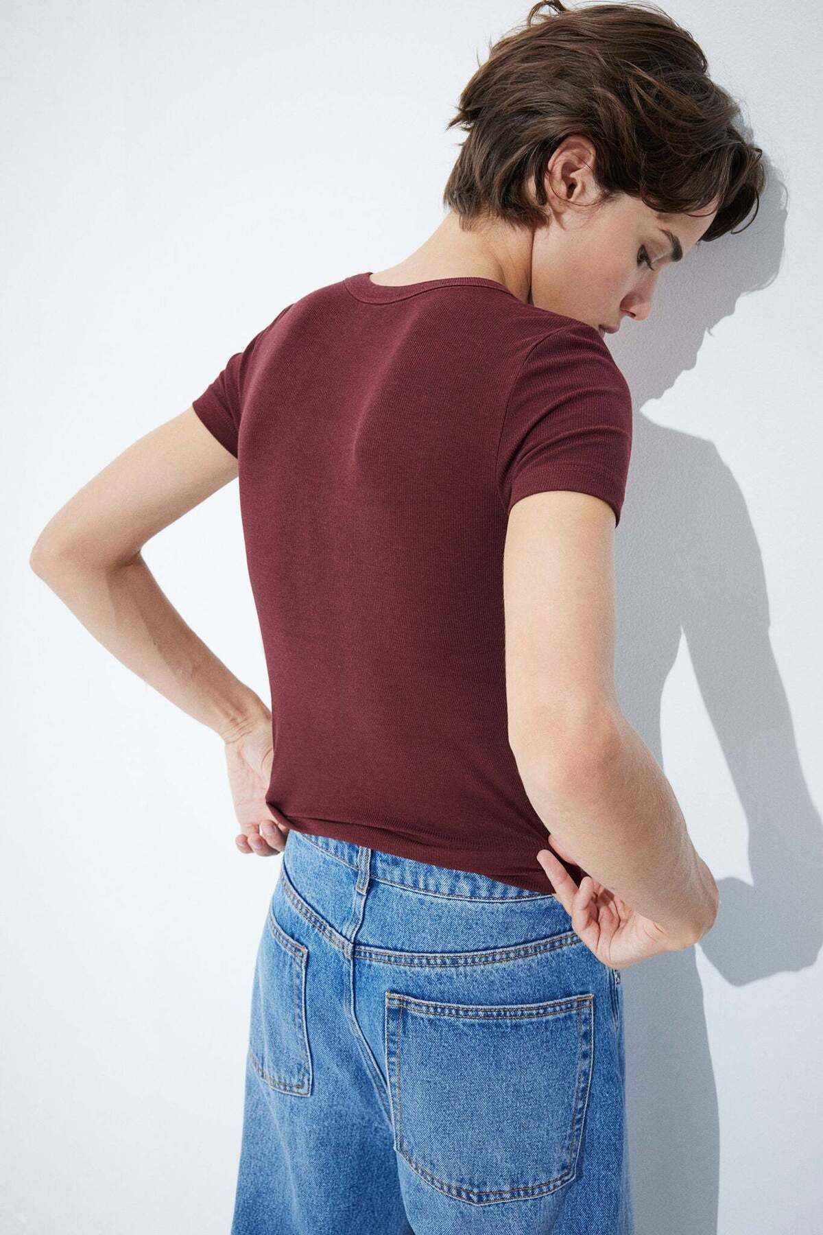 H&M-Ribbed modal-blend T-shirt 6