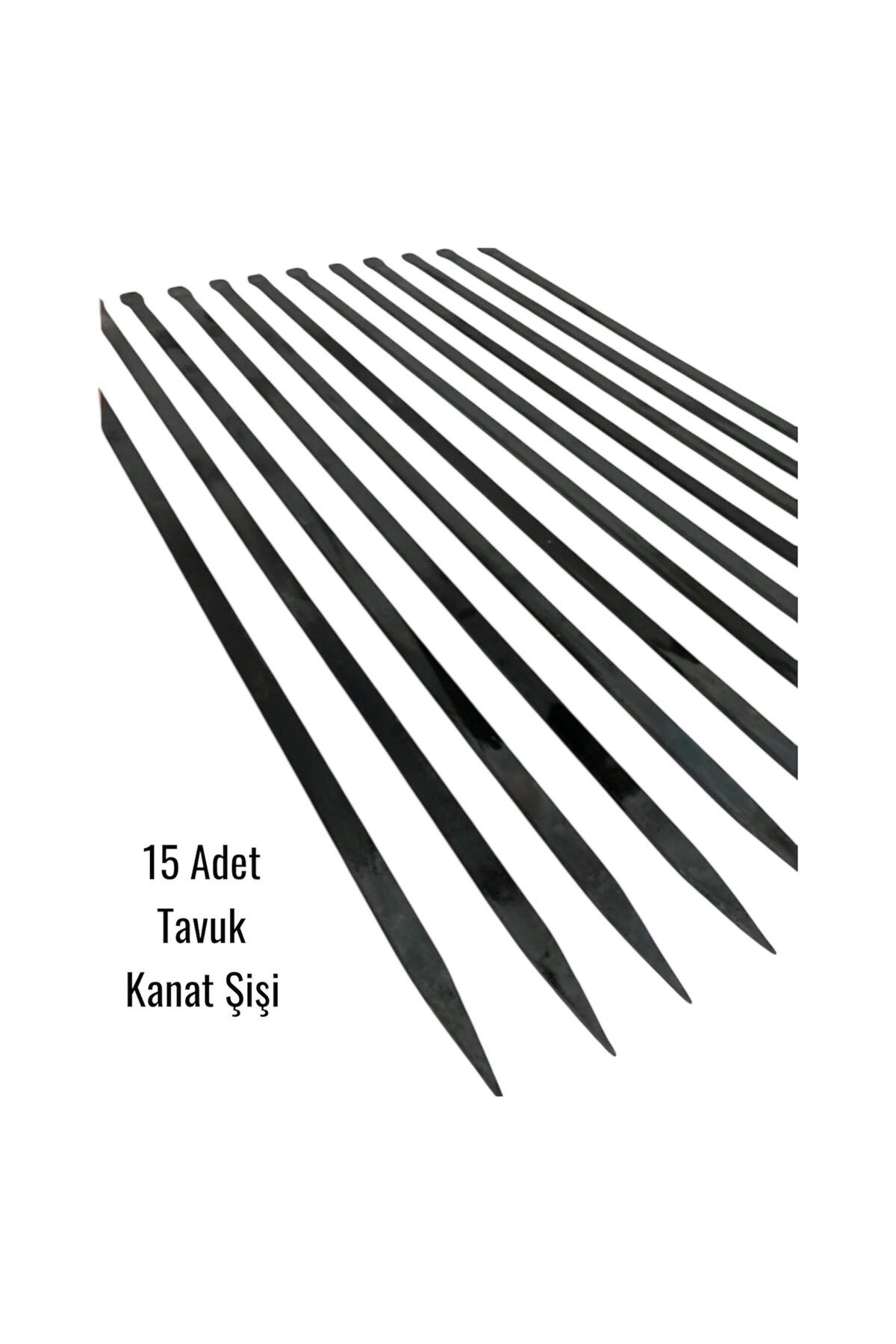 YILMAZNARGİLE Tavuk Kanat Şişi 15 Adet- Yassı Silme Demir - Galvanizsiz –Boy 60cm–En 7mm-Kalınlık 2mm,Piliç Şişi