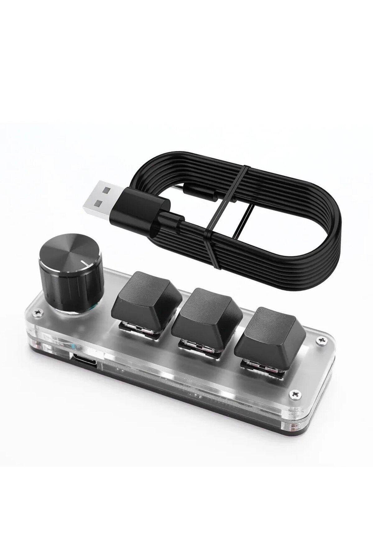 OEM-Mini Mechanical Macro Keyboard for Gaming, 3 Keys, 1 Potentiometer, Programmable, USB Connection, Bl 4
