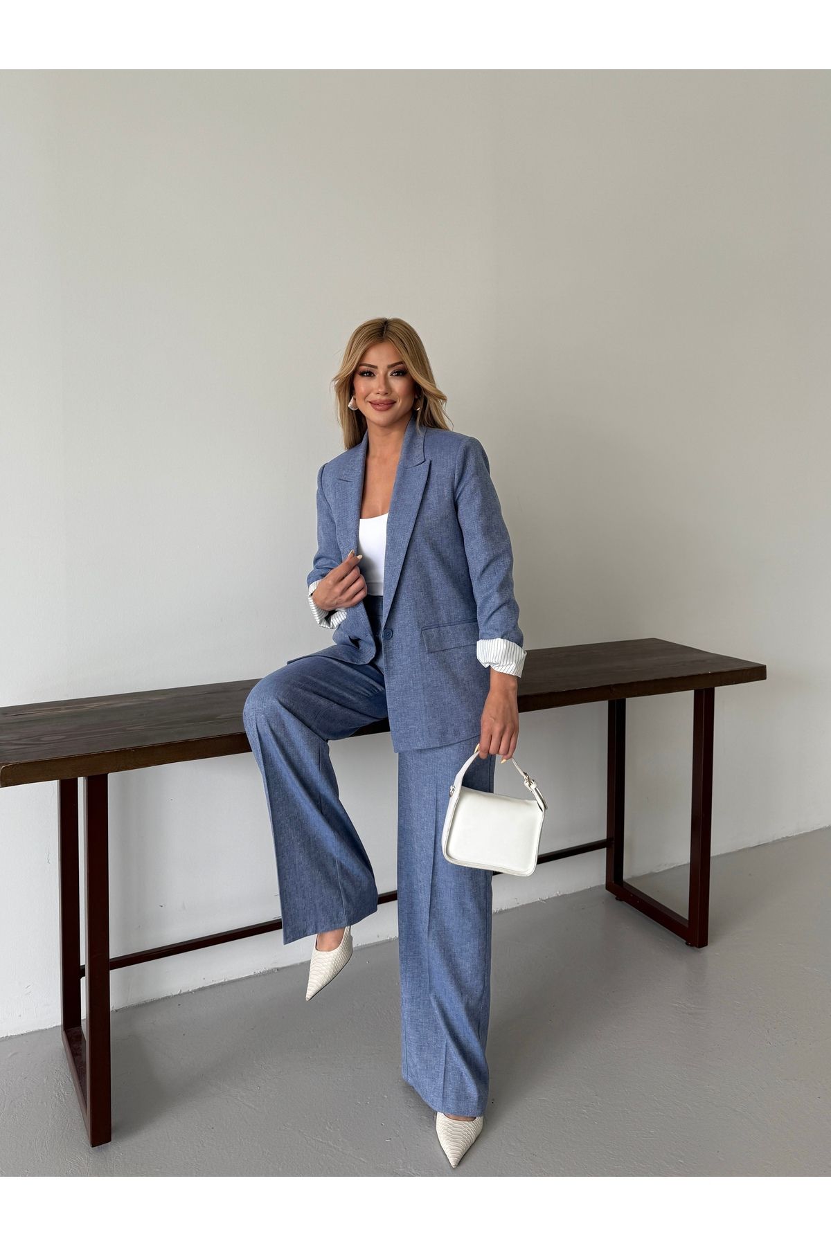 Nadrina Kol Detaylı Oversize Ceket Takım