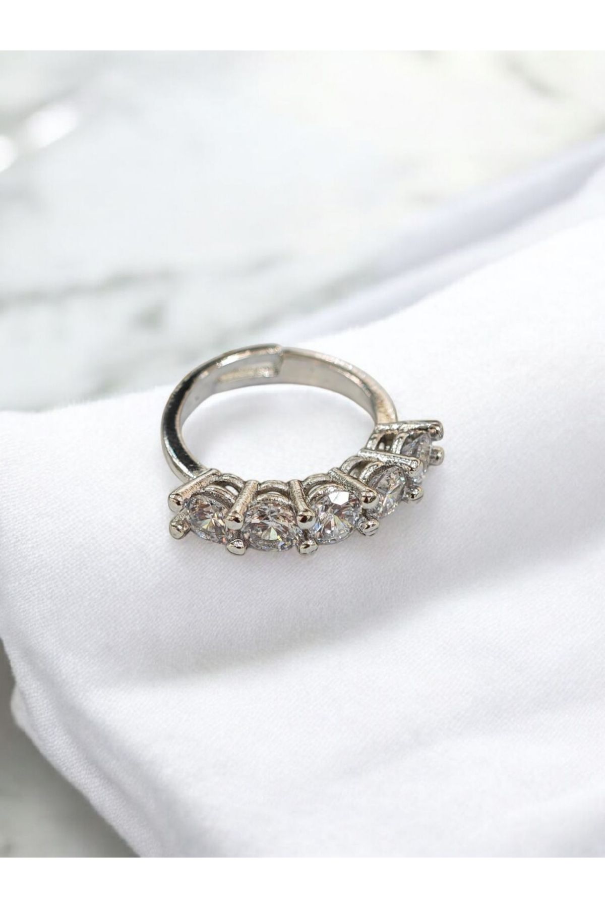 Bluw Jewelry Ayarlanabilir Beş Taş Yüzük MZ3