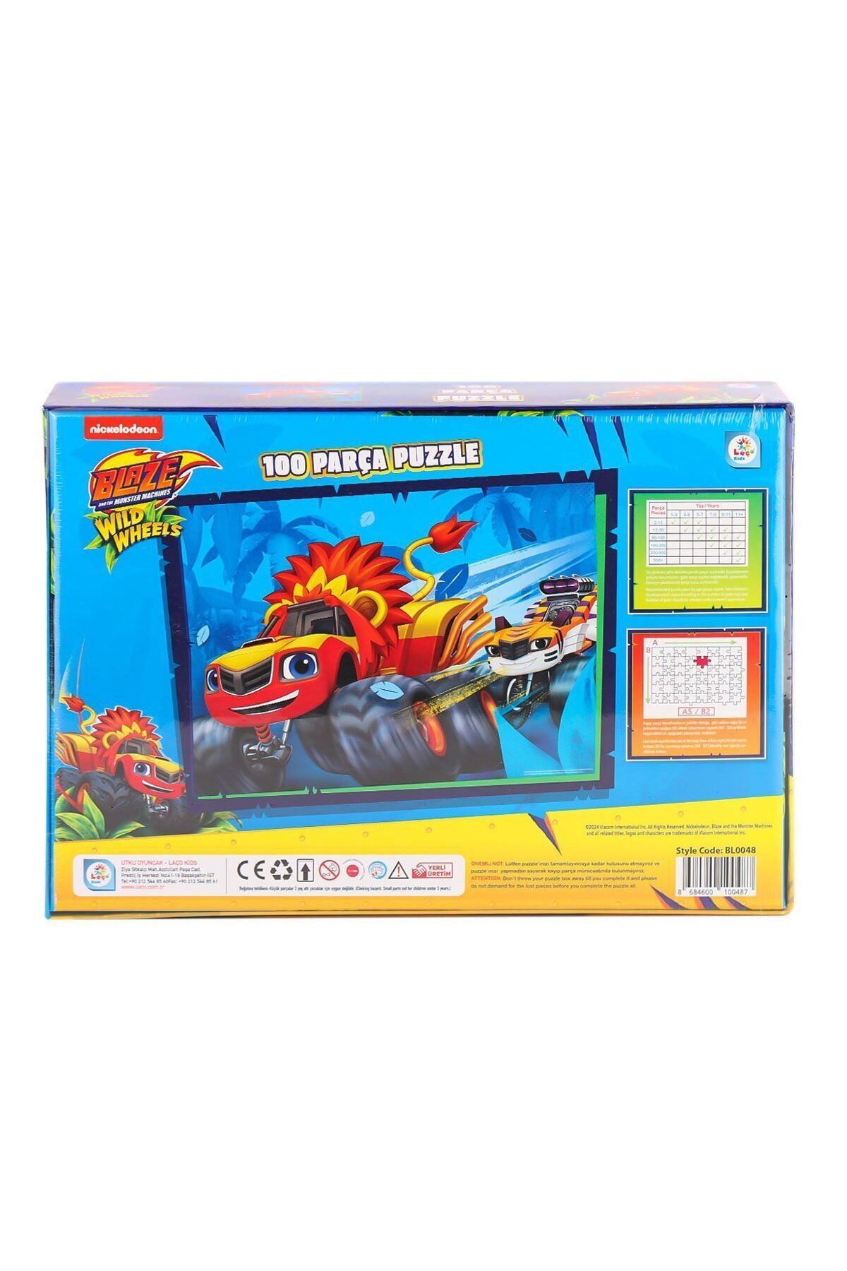 Aymir Ticaret BL0048 Blaze Machines 100 Parça Puzzle -Laçokids