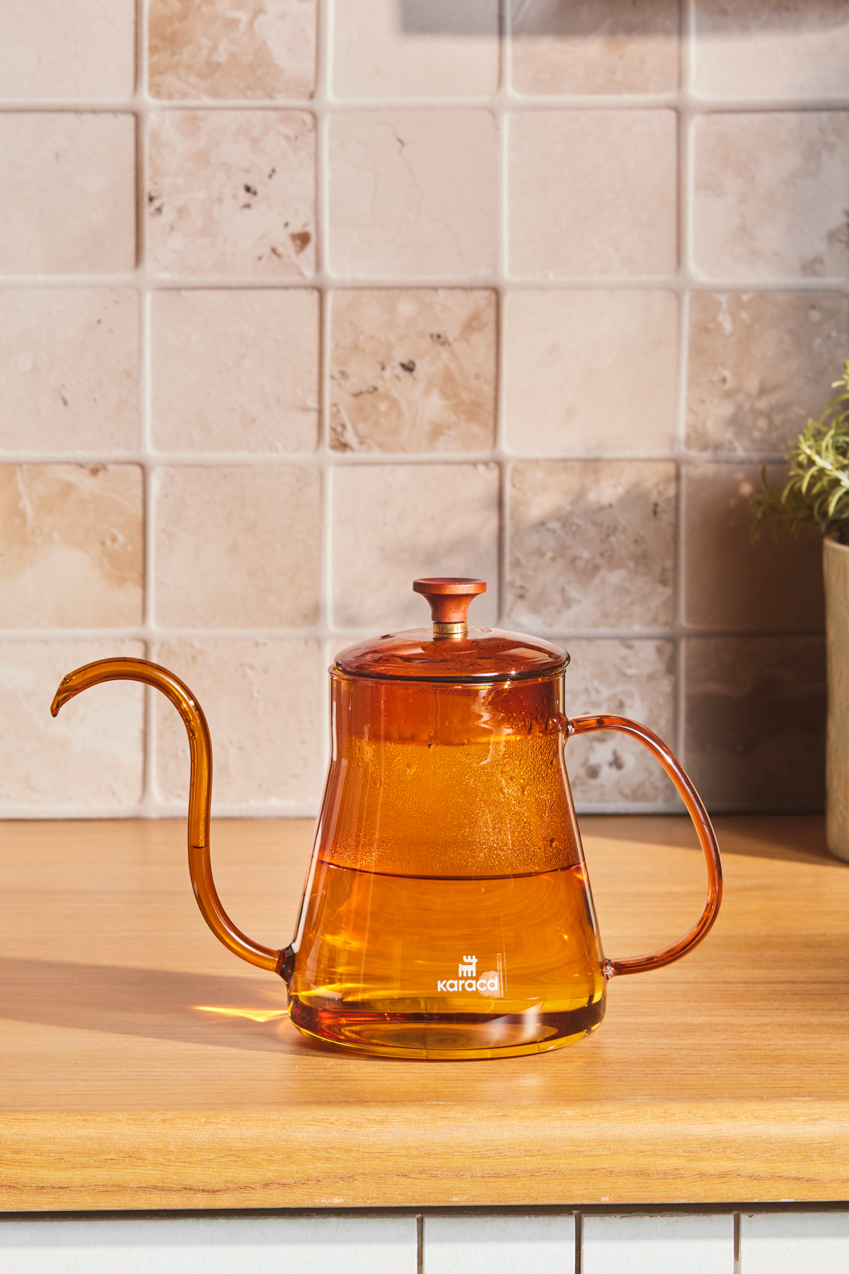 Karaca Martina Borosilikat Cam Coffe Kettle/Kahve Potu Orange 600