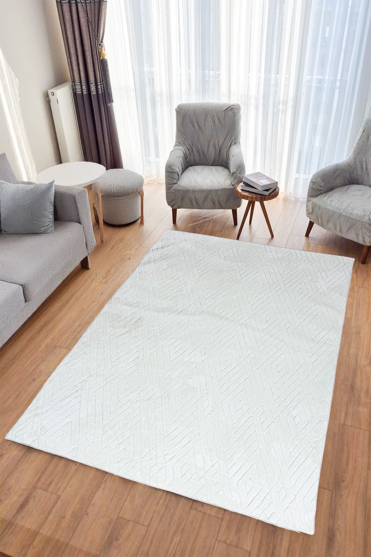 ferahome Yıkanabilir pamuklu İskandinav Tarzı Premium Puffy Peluş Yolluk – Salon ve Koridor Halısı (72)