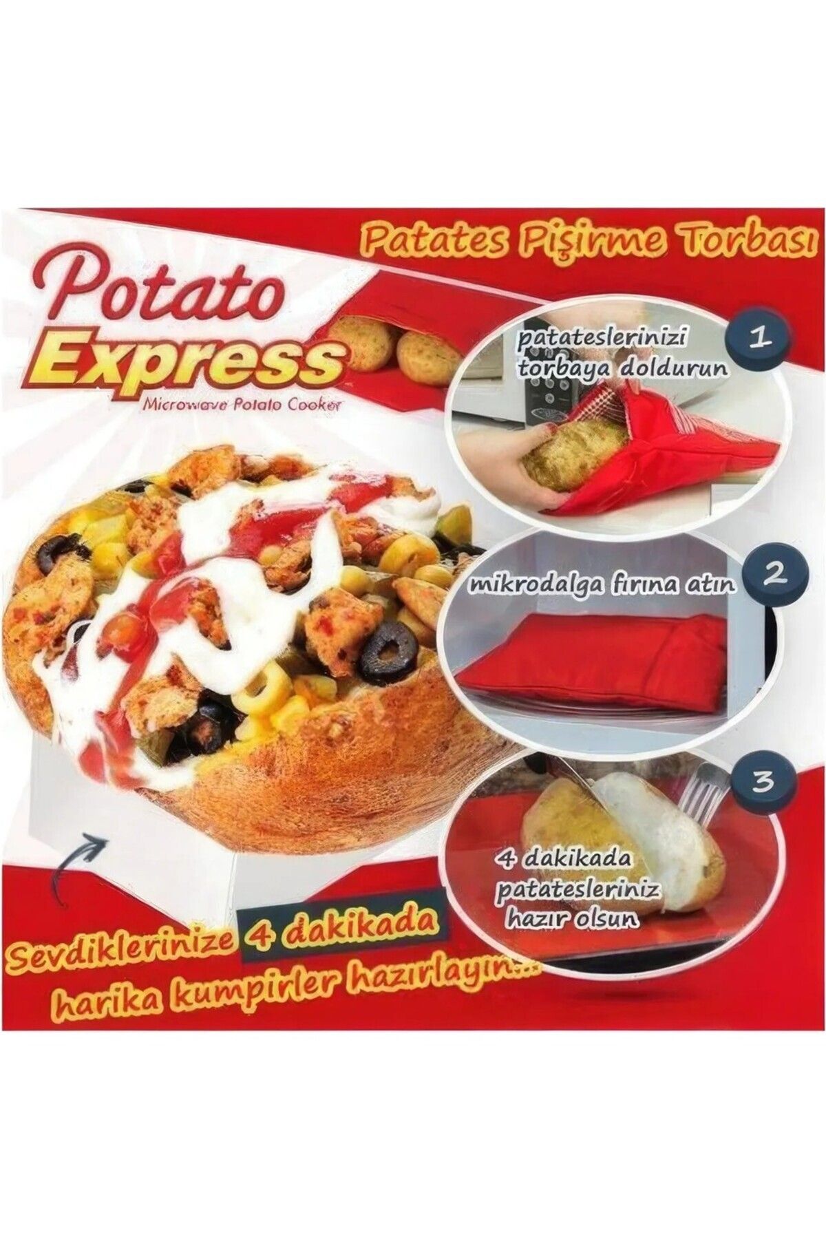 Patato Ekspress Patates Pişirme Kumpir Torbası Potato Express