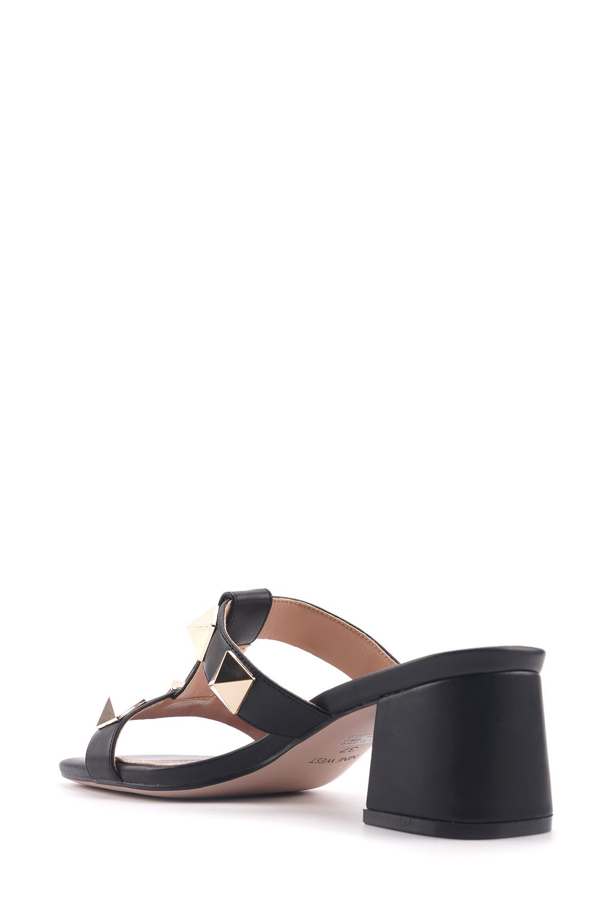 Nine West-Μαύρες γυναικείες παντόφλες με τακούνι Joey 4fx 3
