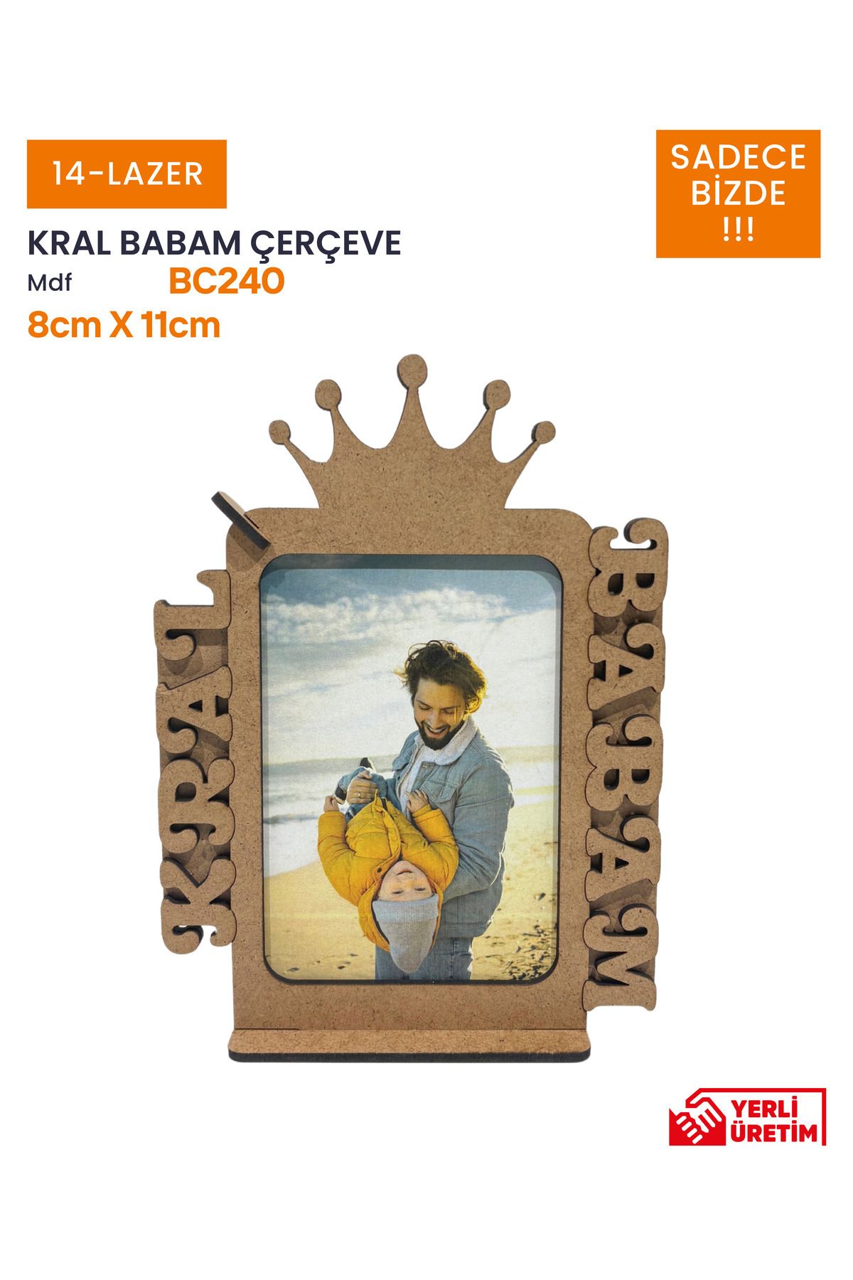 14lazerkesim KRAL BABAM BABALAR GÜNÜ ÇERÇEVE 10 ADET BC240