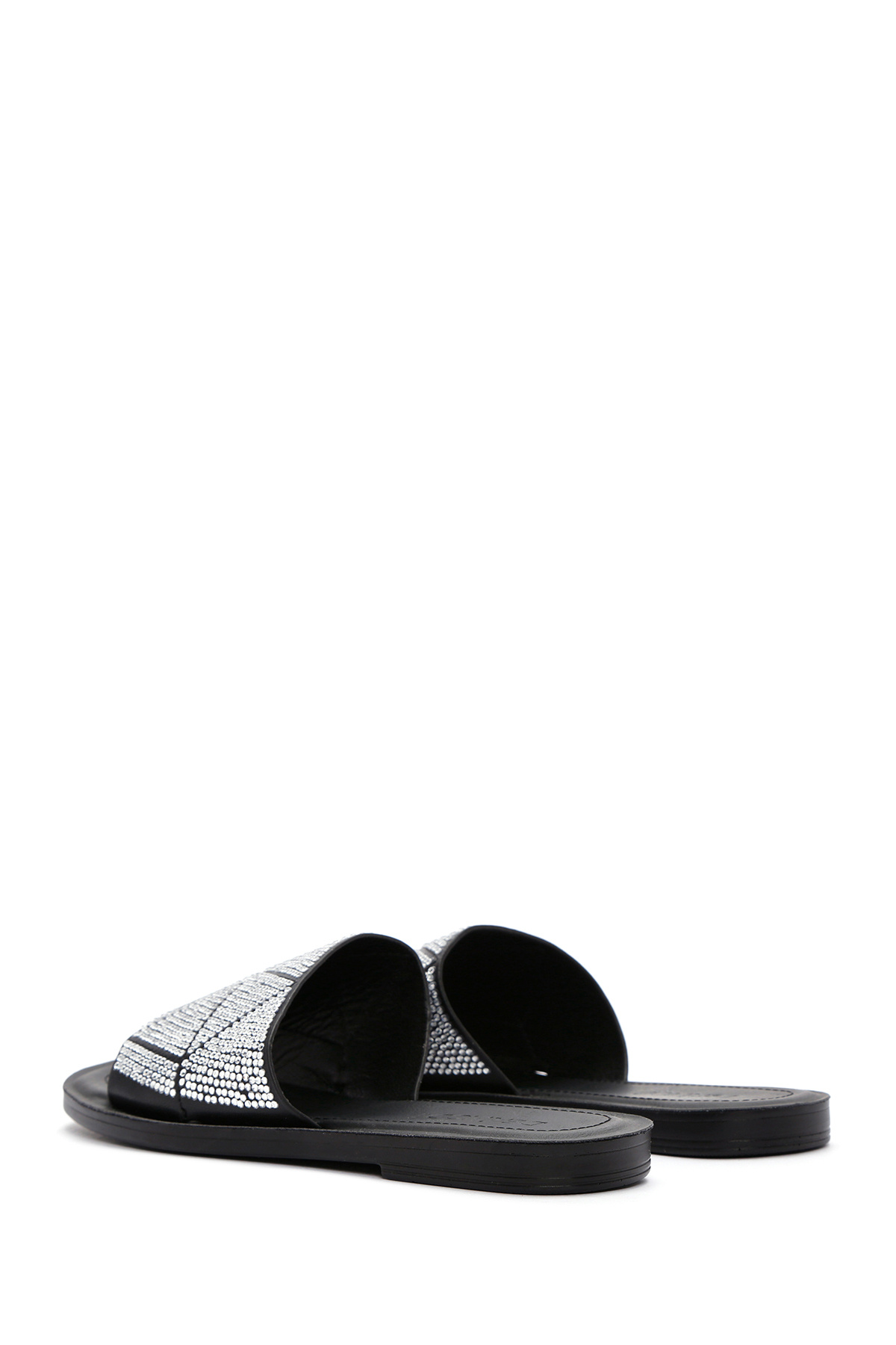Derimod-Black Stone Detailed Women's Slippers - 24sfe 465414 5