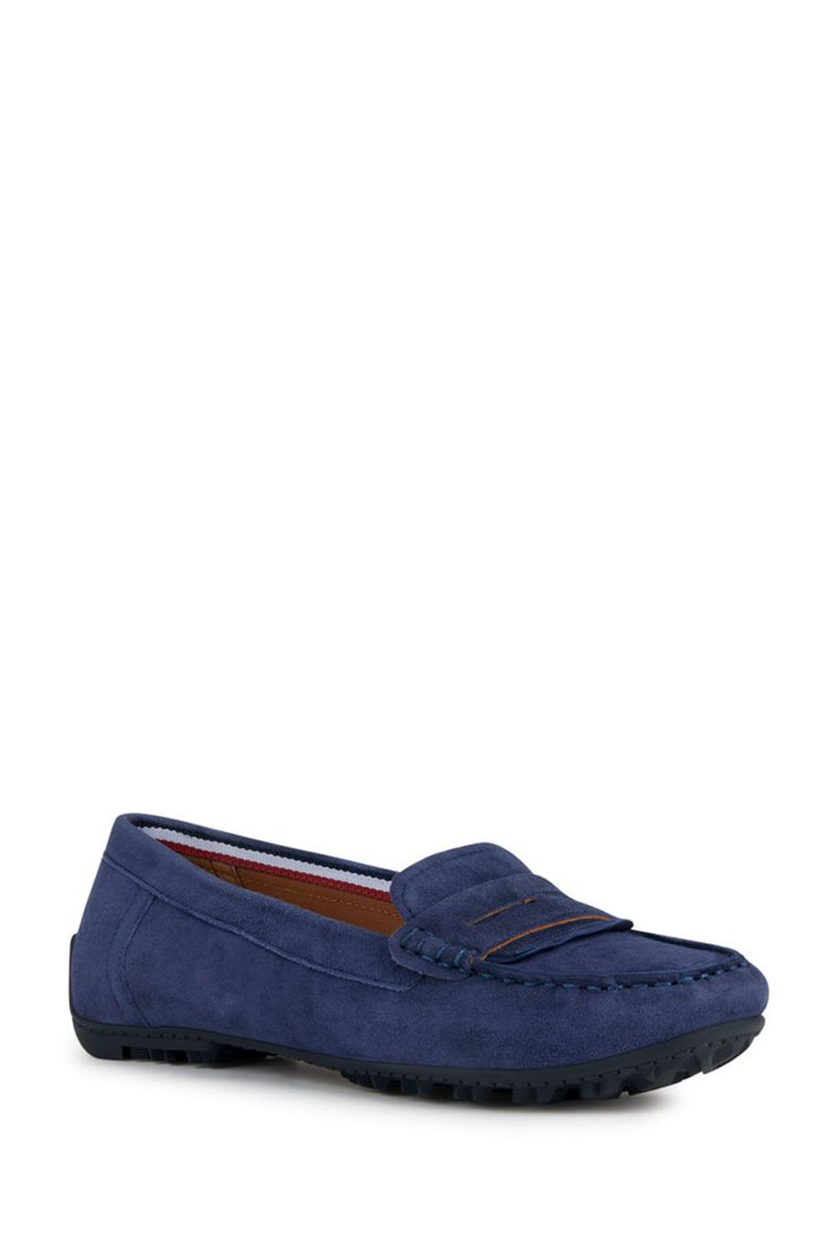 Geox-Women's Navy Blue Cosmopolis Suede Genuine Leather Casual Loafer Shoes D35Rca00021C4002 3