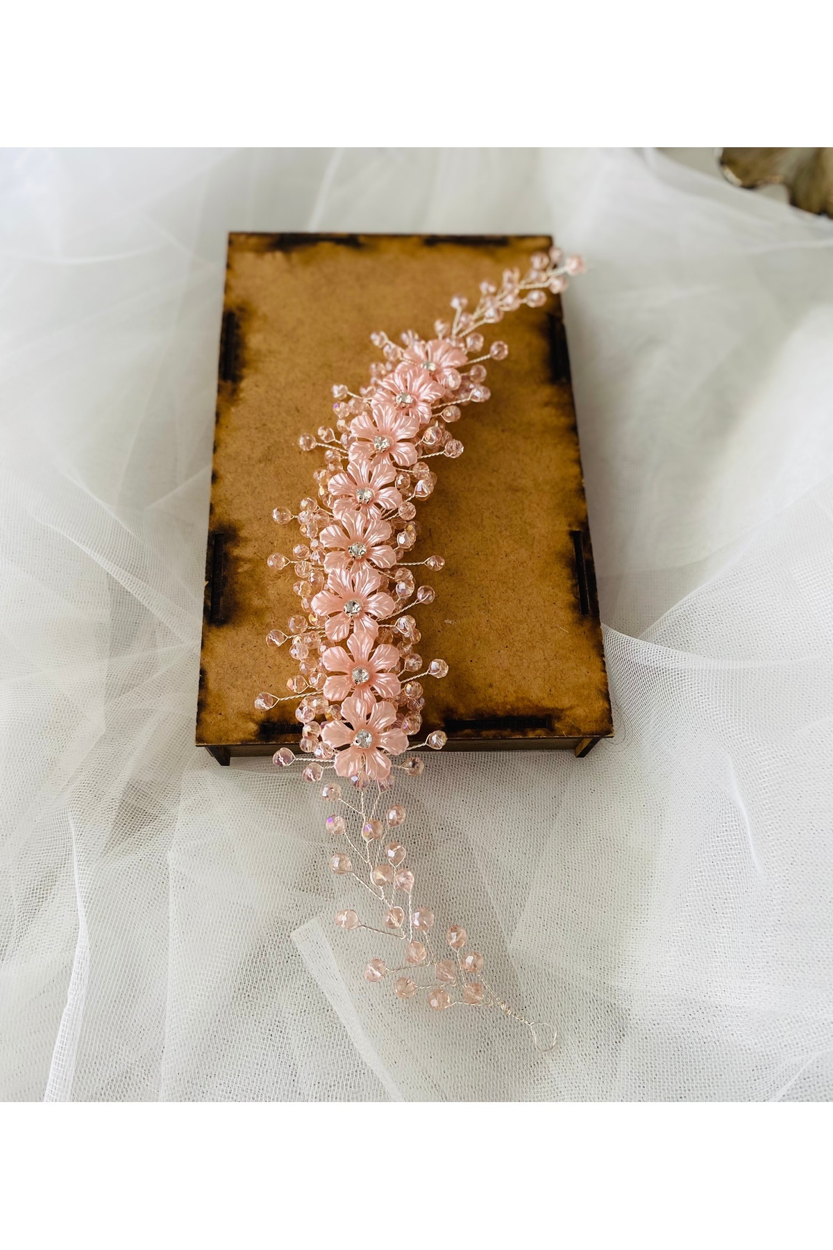 ASİMEL TAÇ & TASARIM Saç Aksesuarı Düğün Kına Nikah Nişan Taç Pudra Renk