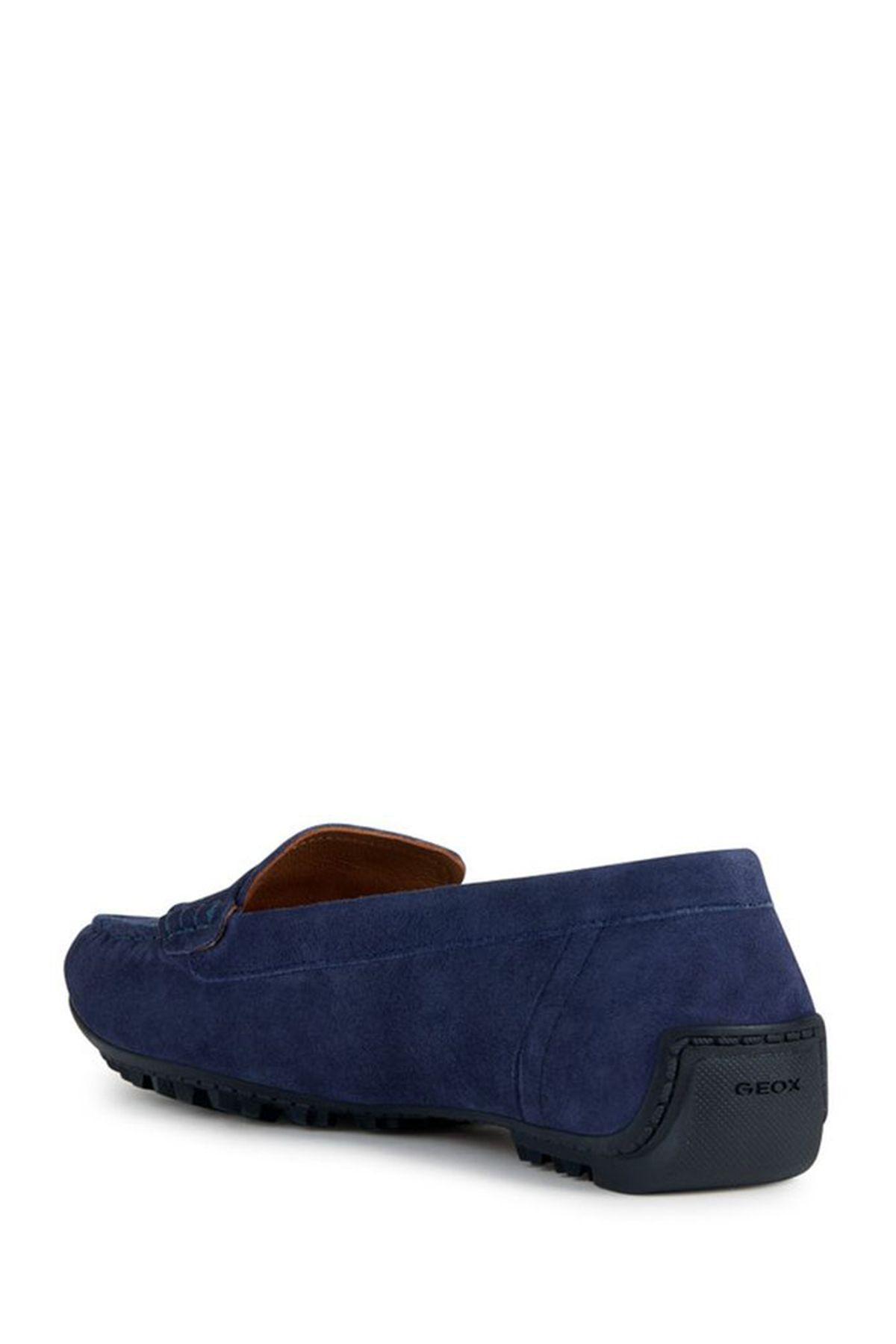 Geox-Women's Navy Blue Cosmopolis Suede Genuine Leather Casual Loafer Shoes D35Rca00021C4002 4