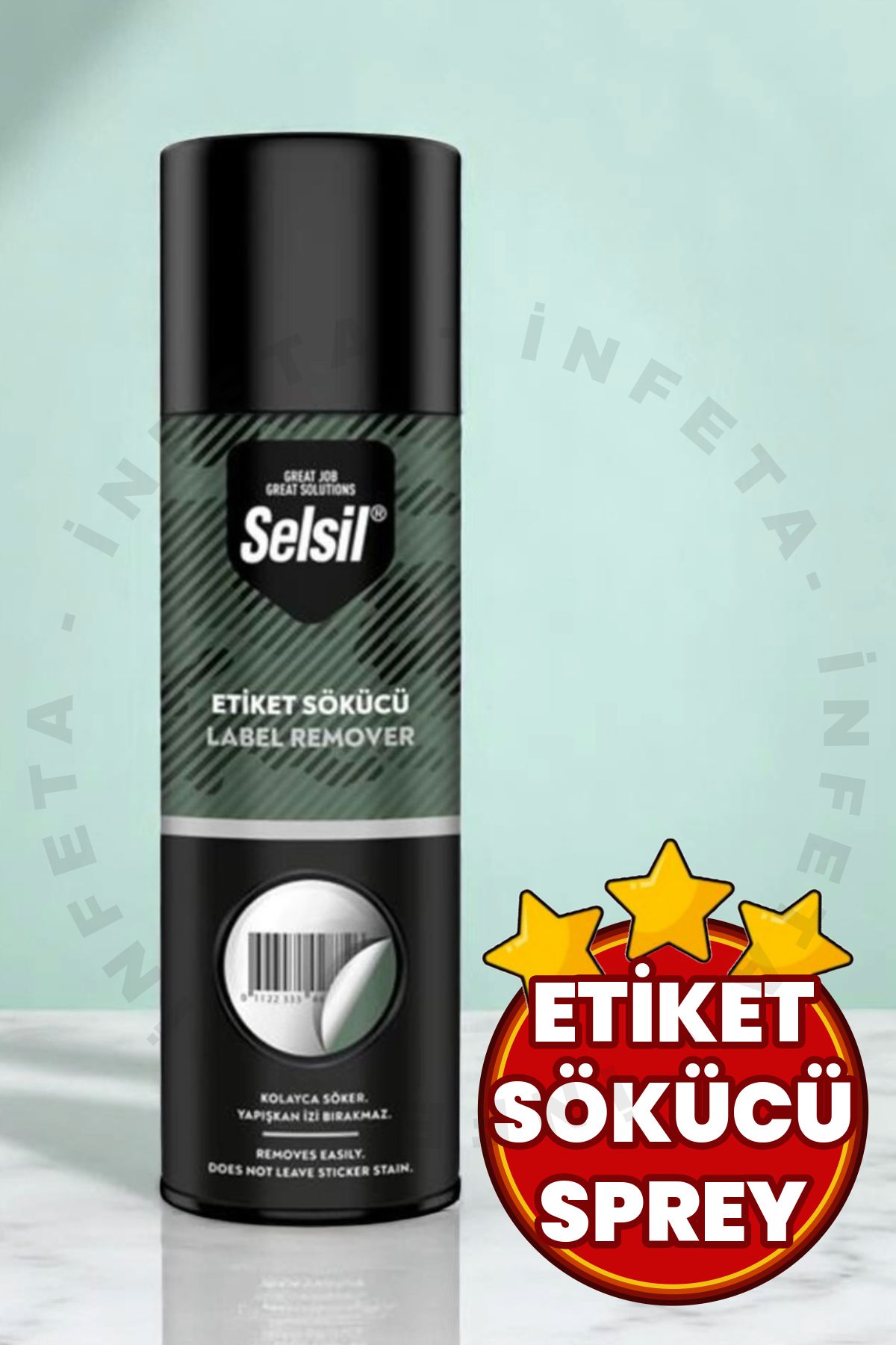 İnfeta Etiket Sökücü 200 ml Çelik Kutu Hassas Yüzey Etiket Ve İz Sökücü