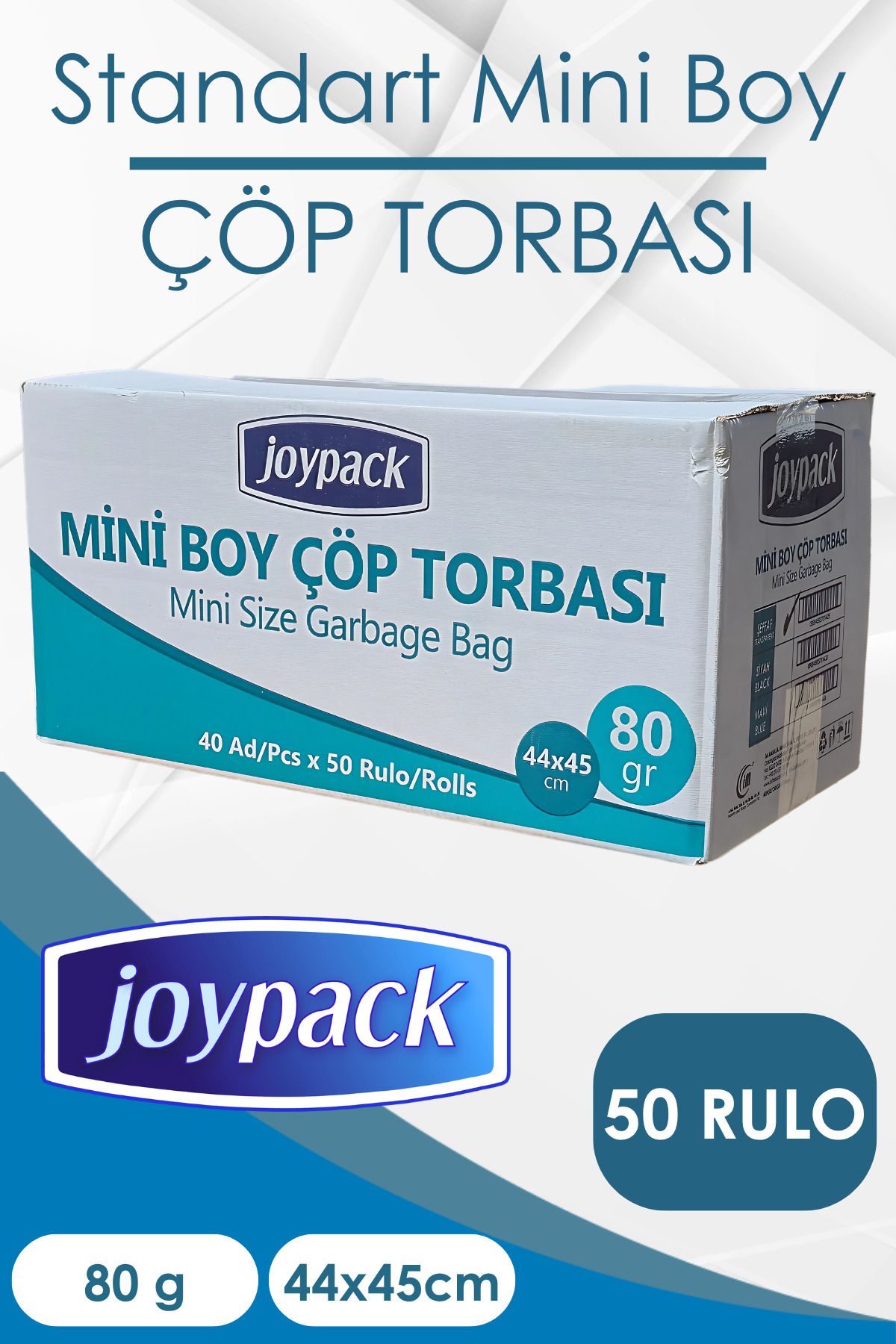 Joypack Standart Mini Çöp Torbası 40'lı - 80gr 44x45 cm 10 Lt